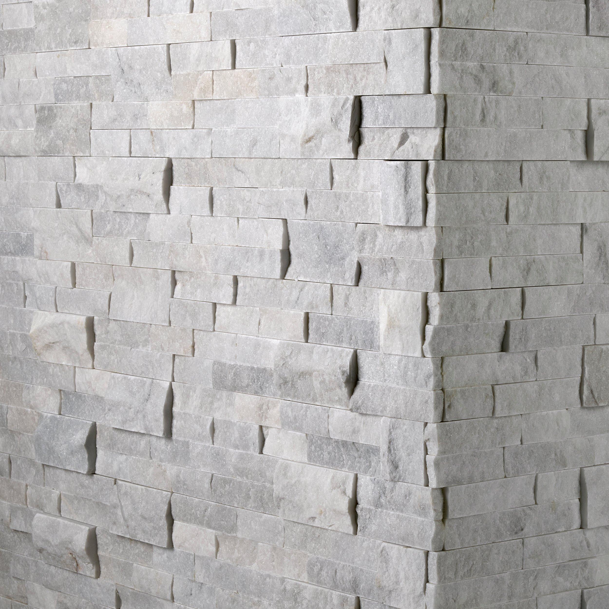 Glacier Splitface Marble Corner Panel