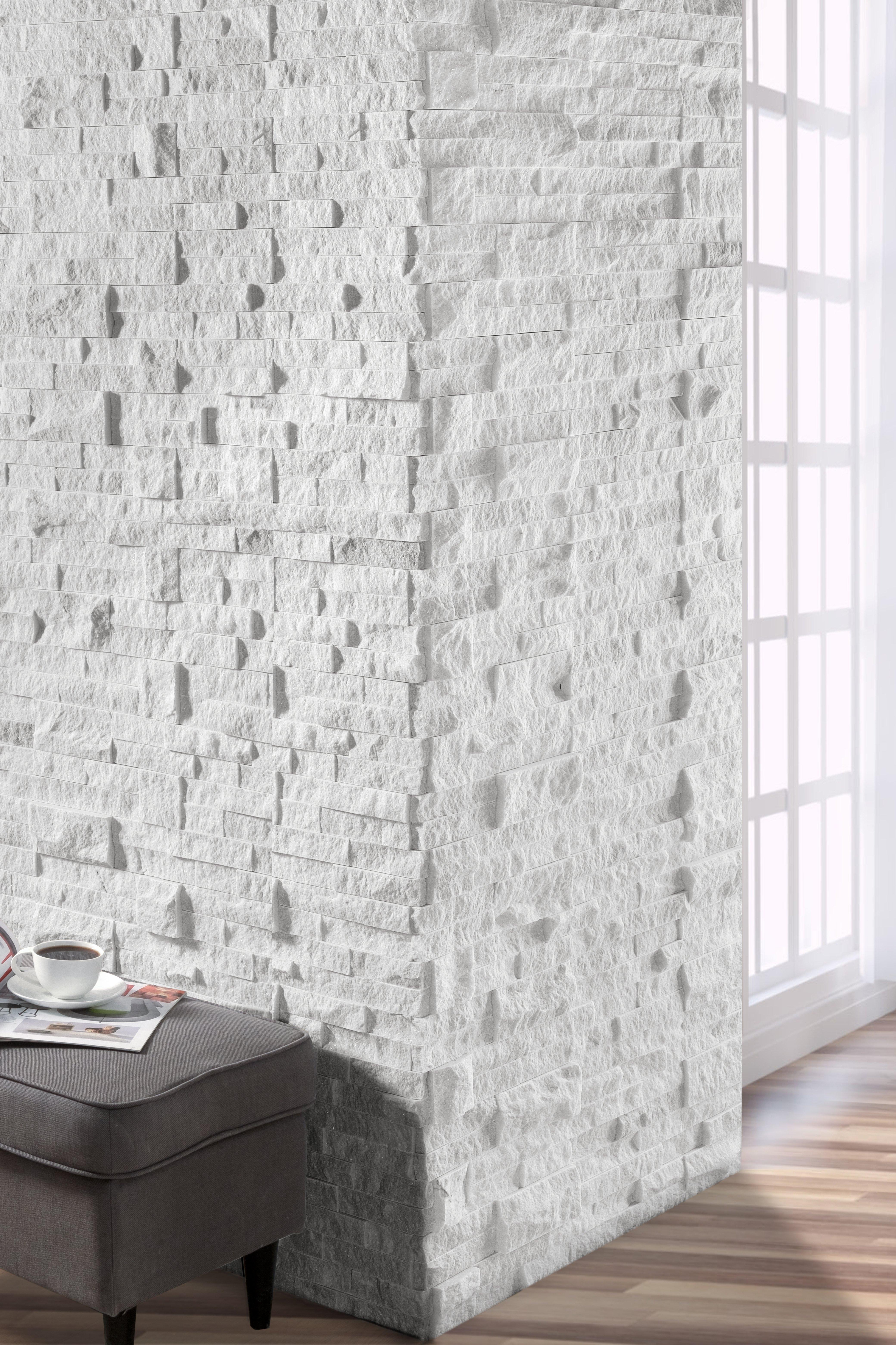 Glacier Splitface Marble Corner Panel