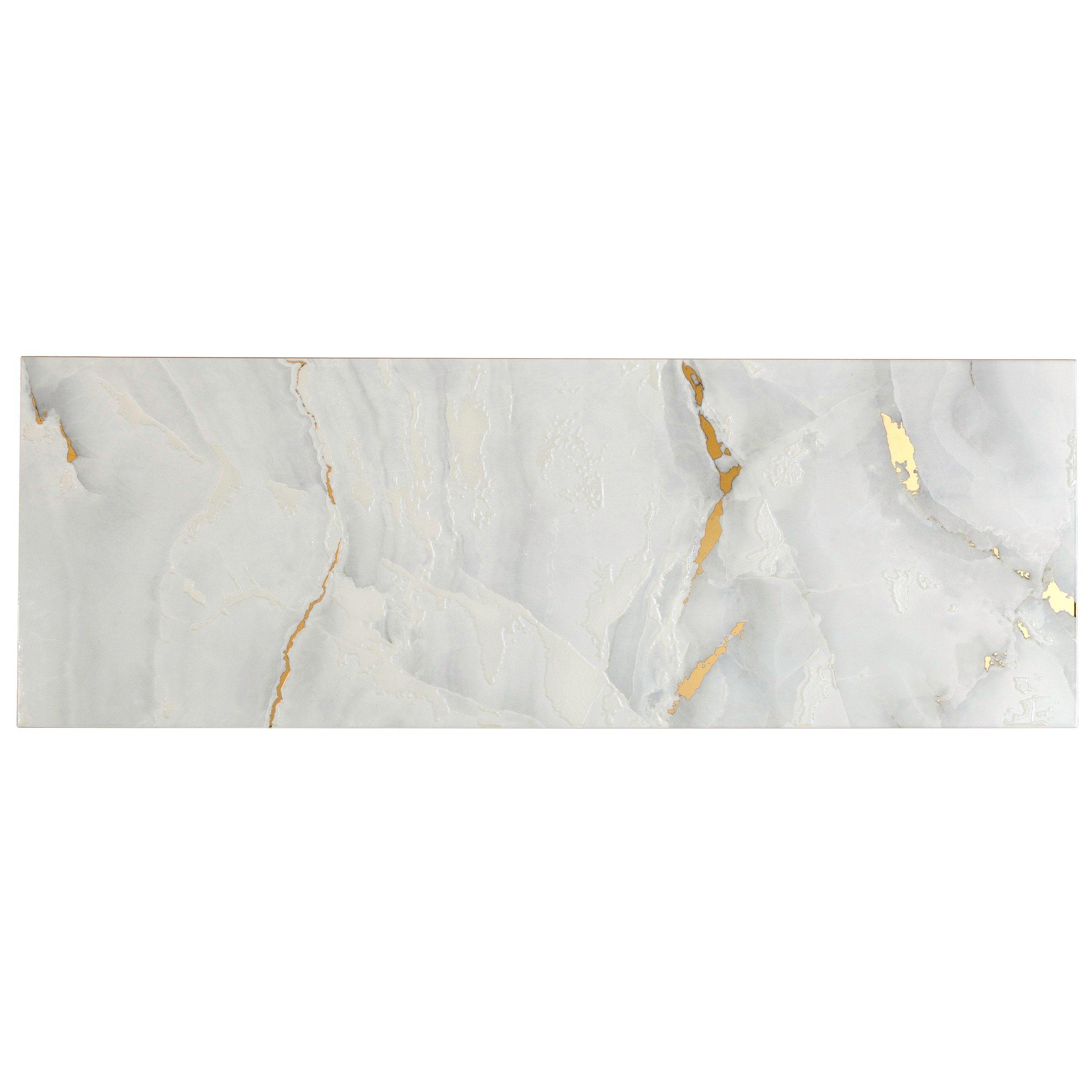 Empress Gold Polished White Ceramic Tile Floor and Decor