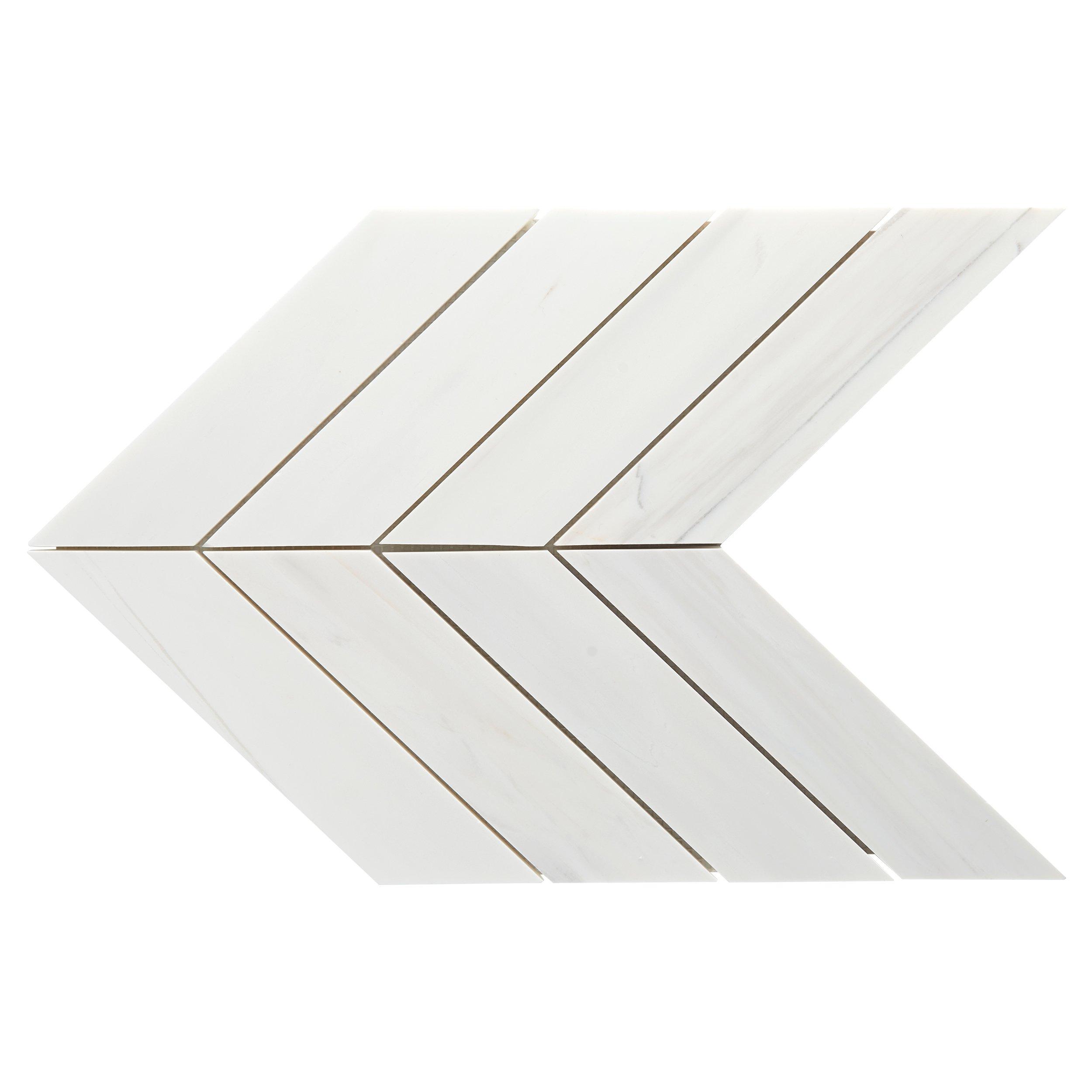 Dolomite Chevron Marble Honed Mosaic