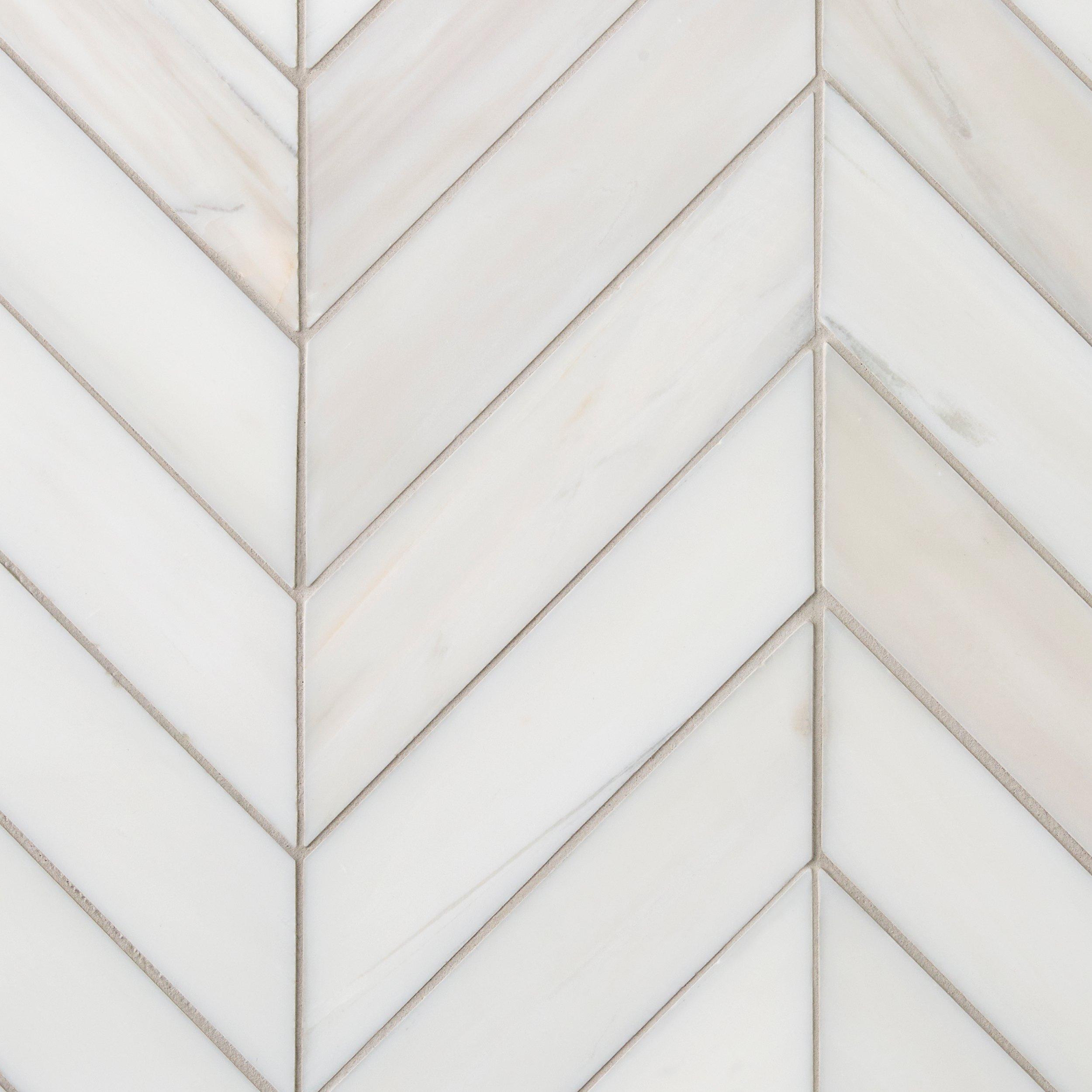 Dolomite Chevron Marble Honed Mosaic