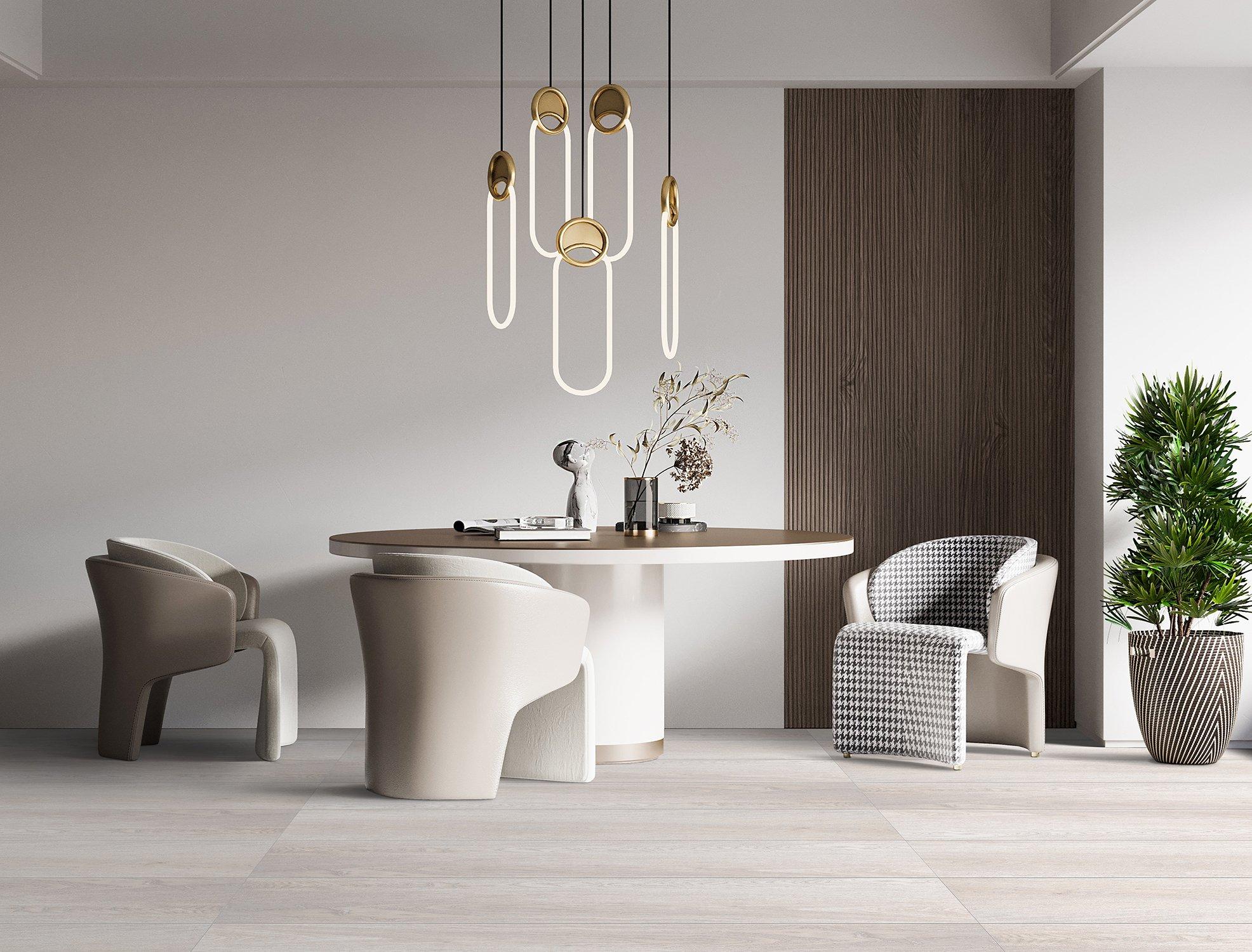 Ithica White Wood Plank Porcelain Tile