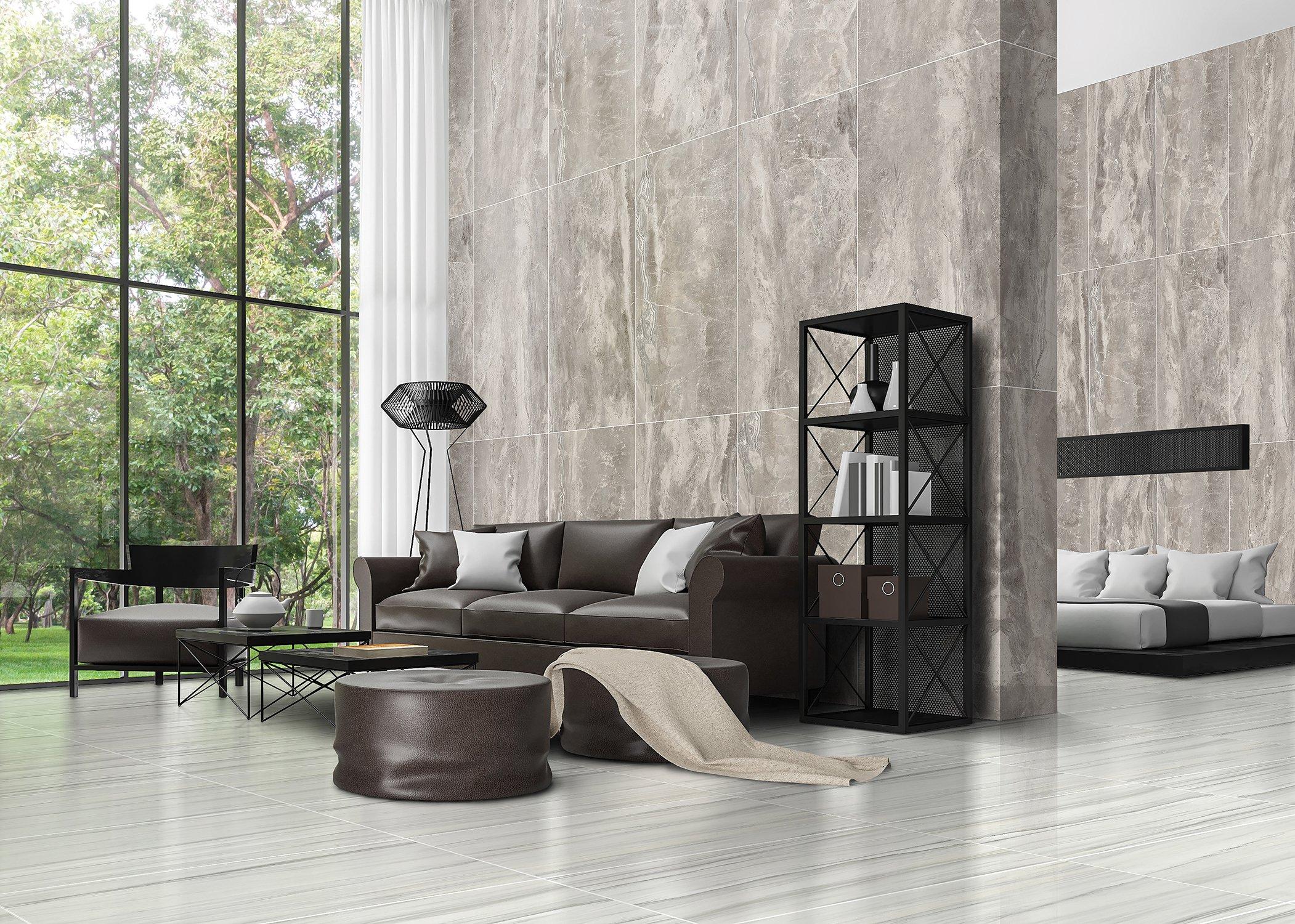 Carrara Zebrino Polished Porcelain Tile