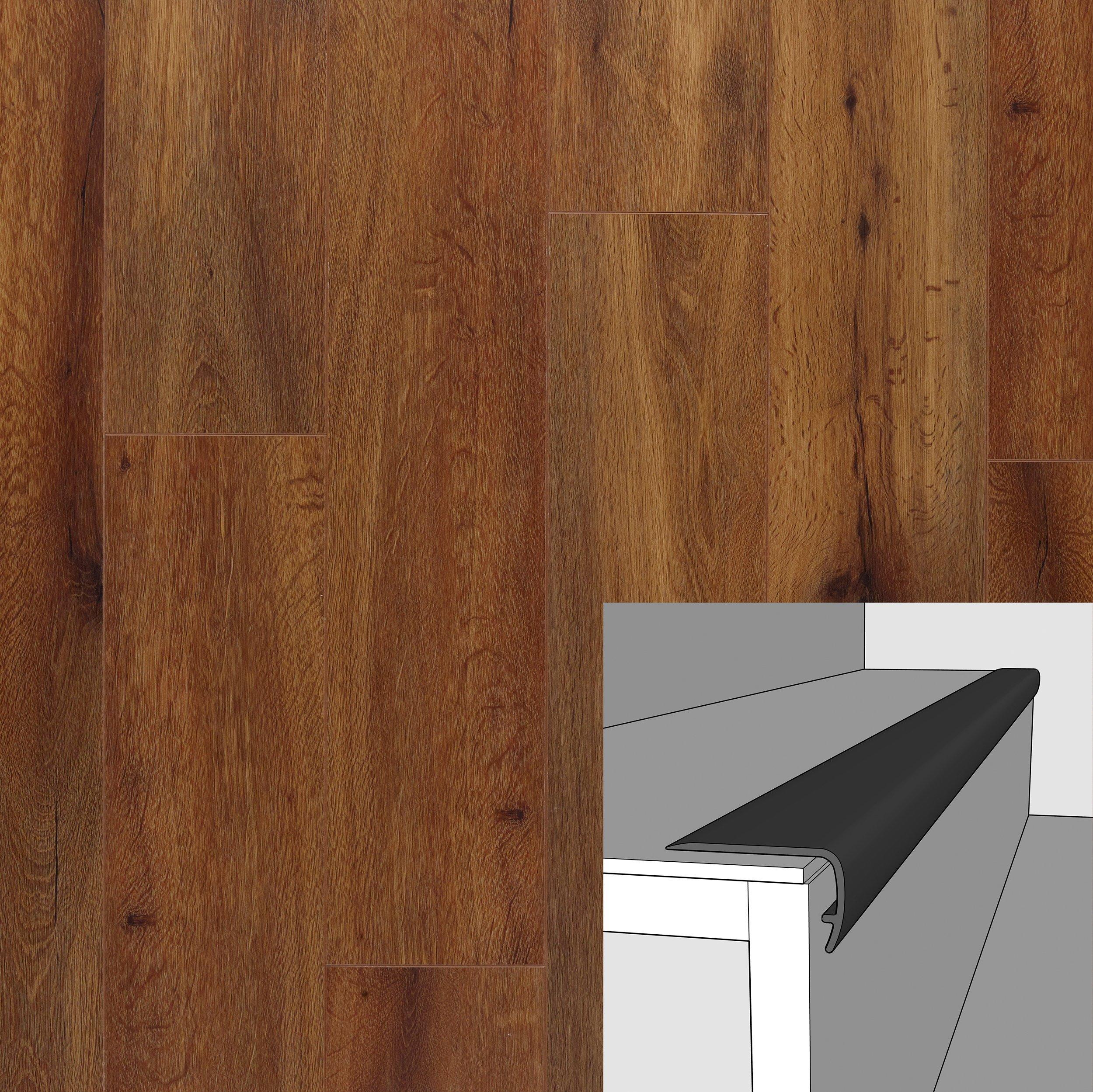 Augustine Walk 94in. Vinyl Overlapping Stairnose