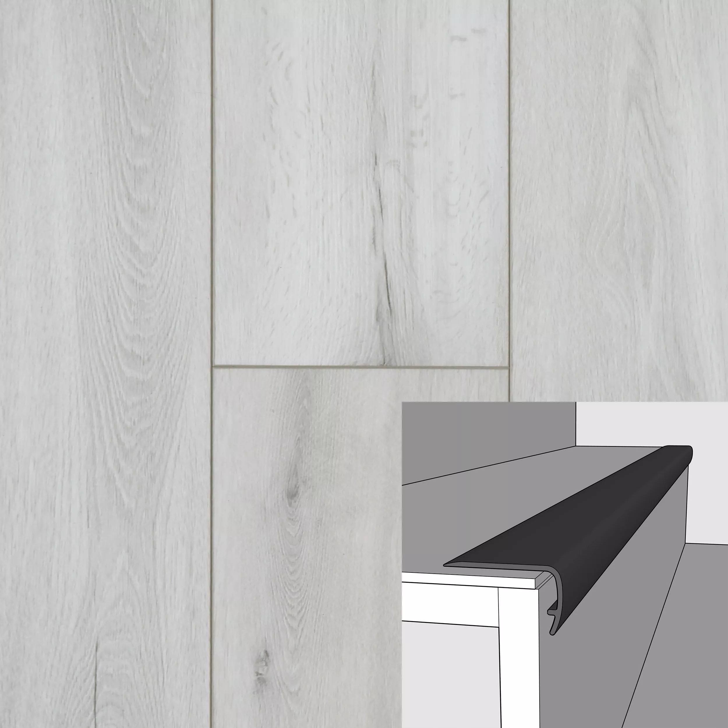 Clarita Cove 94in. Vinyl Overlapping Stairnose