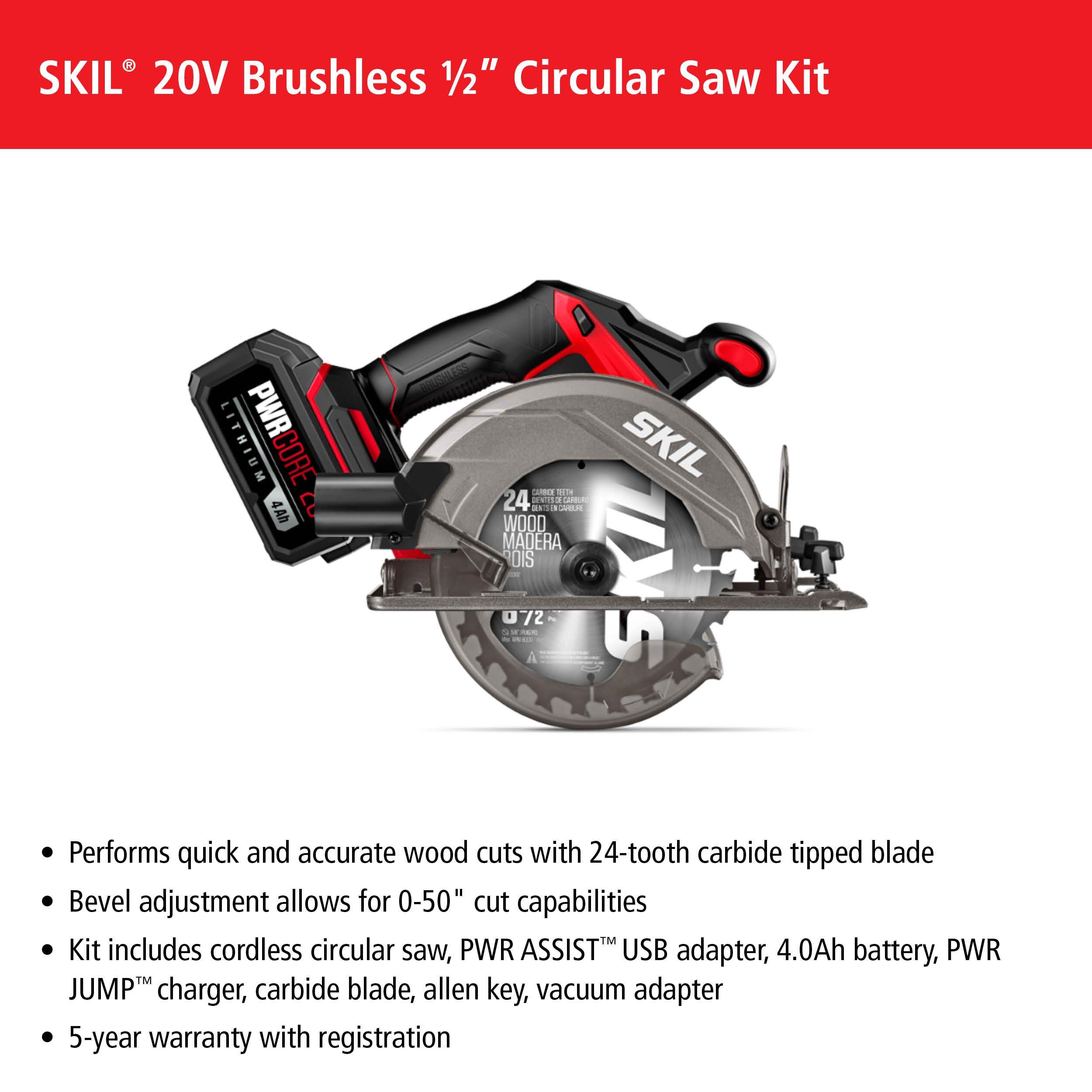 Skil PWR Core 20 Brushless 20V 6 1 2 IN. Circular saw Kit Floor