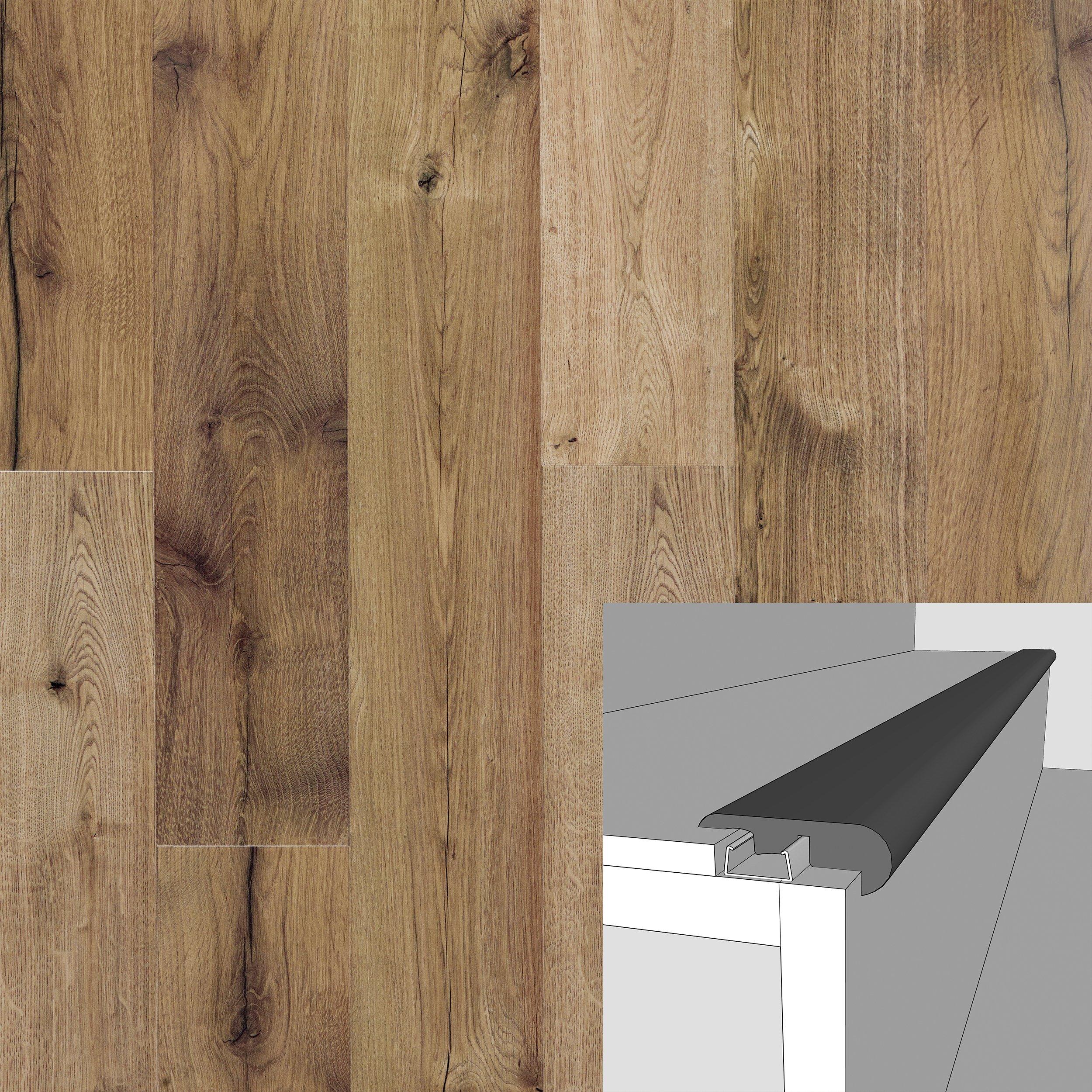 Clover Honey 94in. Laminate Overlapping Stairnose