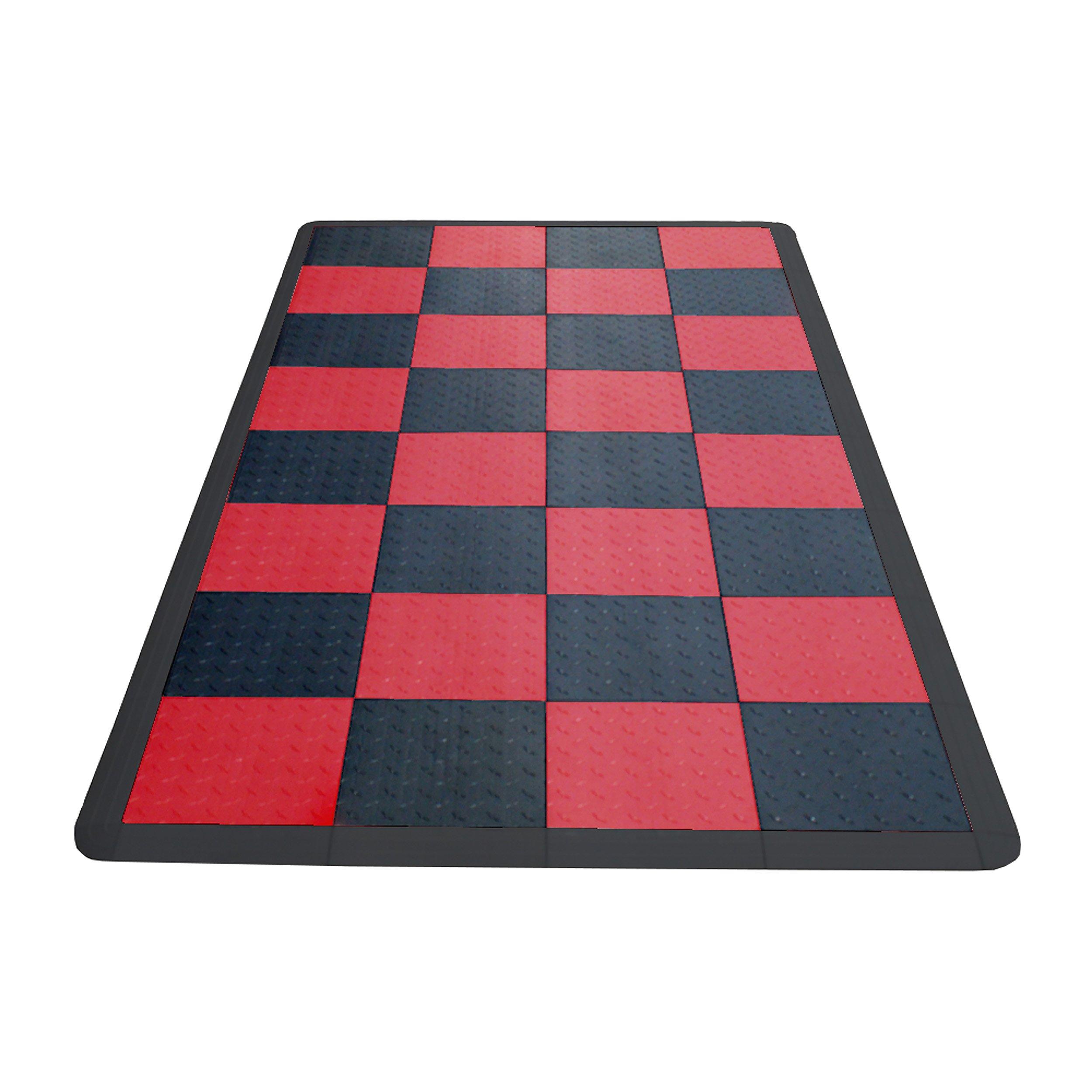 Swisstrax Diamondtrax HOME Small Mat Kit - Checkered (Jet Black/Racing Red)