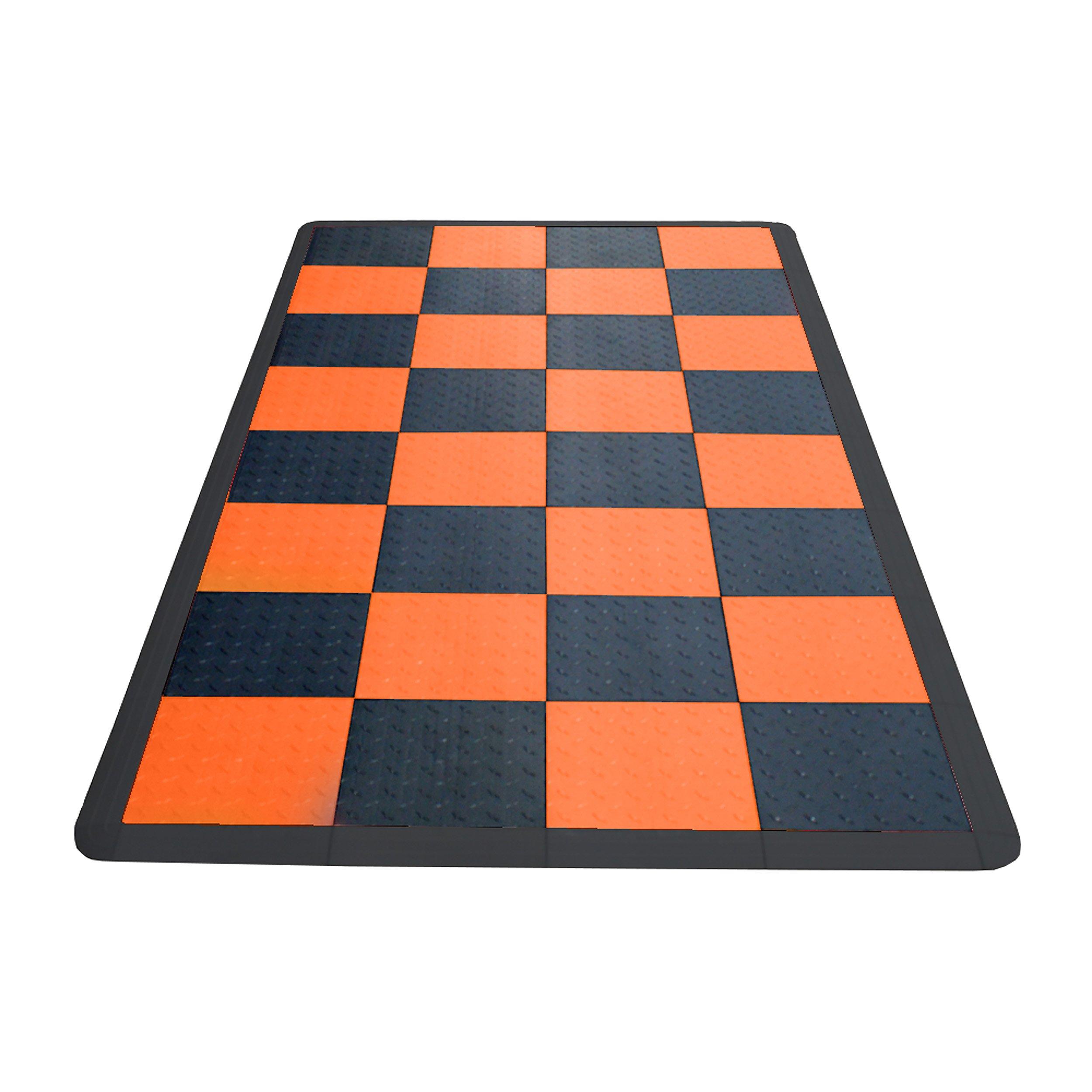 Swisstrax Diamondtrax HOME Small Mat Kit - Checkered (Jet Black/Tropical Orange)