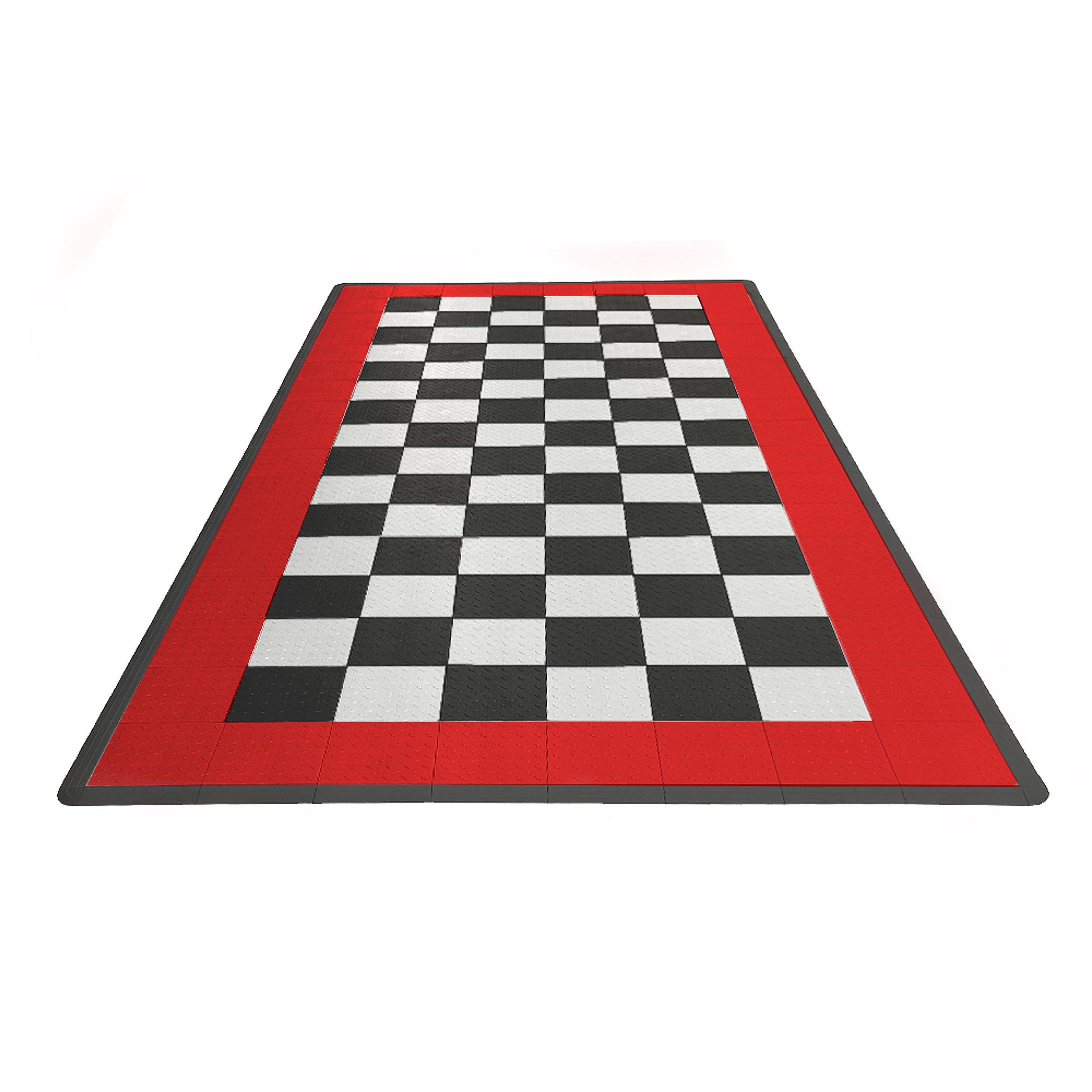Swisstrax Diamondtrax HOME Medium Mat Kit - Border (Jet Black/Arctic White/Racing Red)