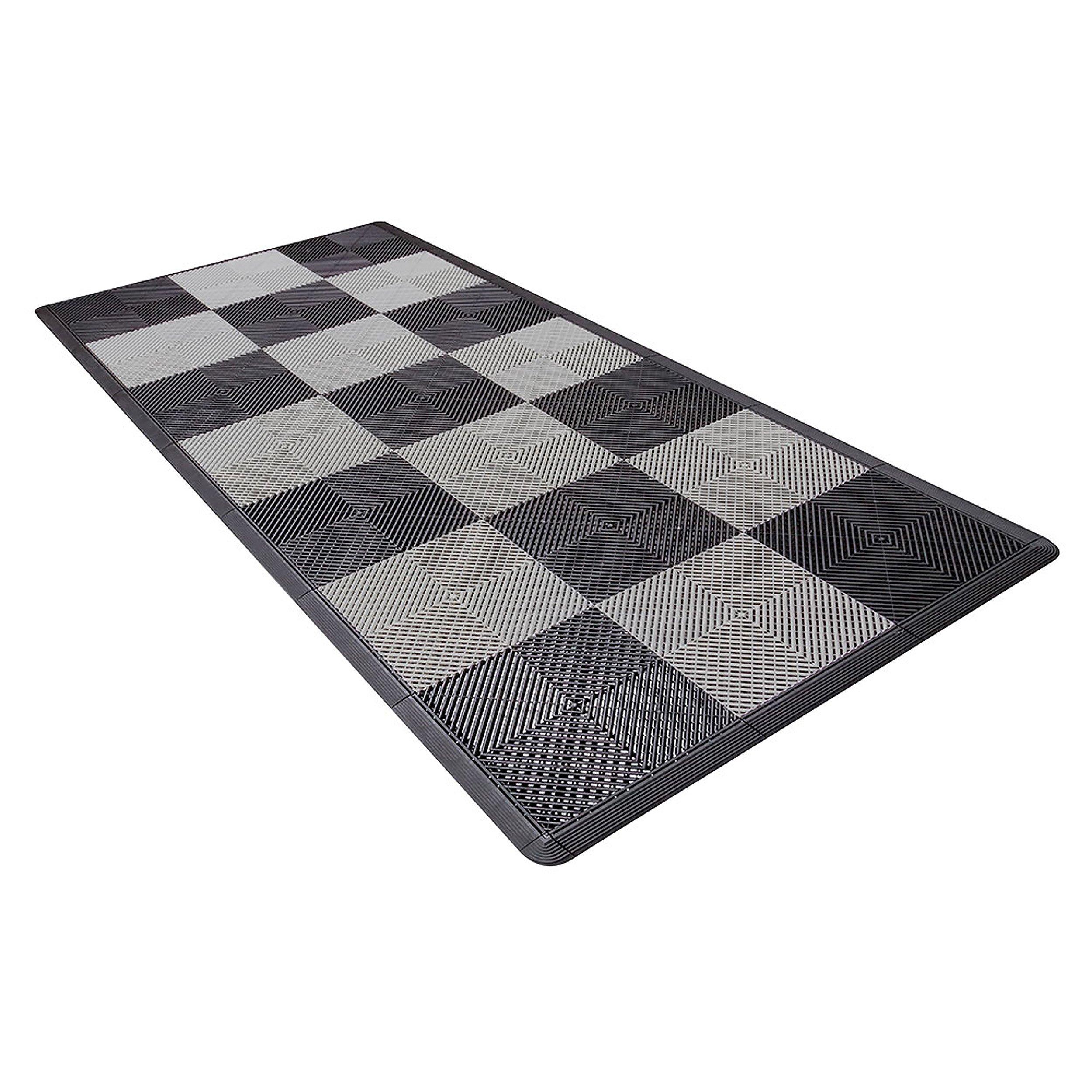 Swisstrax Ribtrax PRO Small Mat Kit - Checkered (Jet Black/Slate Grey)