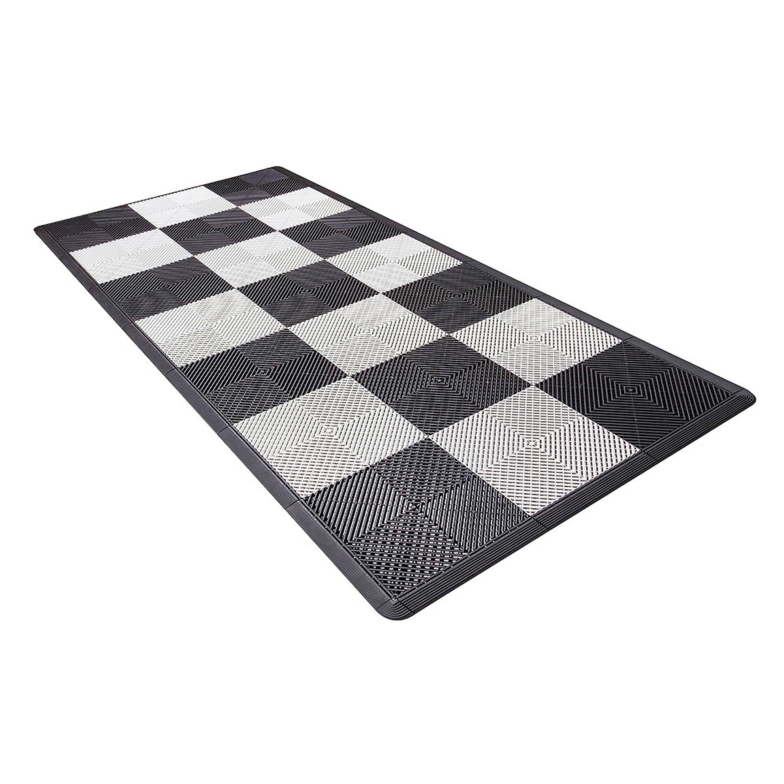 Swisstrax Ribtrax PRO Small Mat Kit - Checkered (Jet Black/Arctic White)