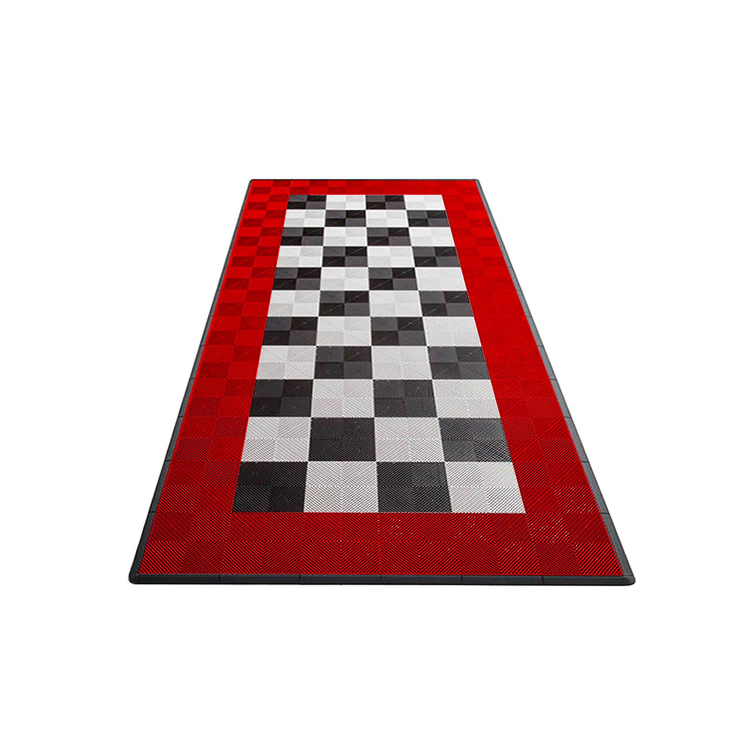 Swisstrax Ribtrax PRO Medium Mat Kit - Border (Jet Black/Arctic White/Racing Red)