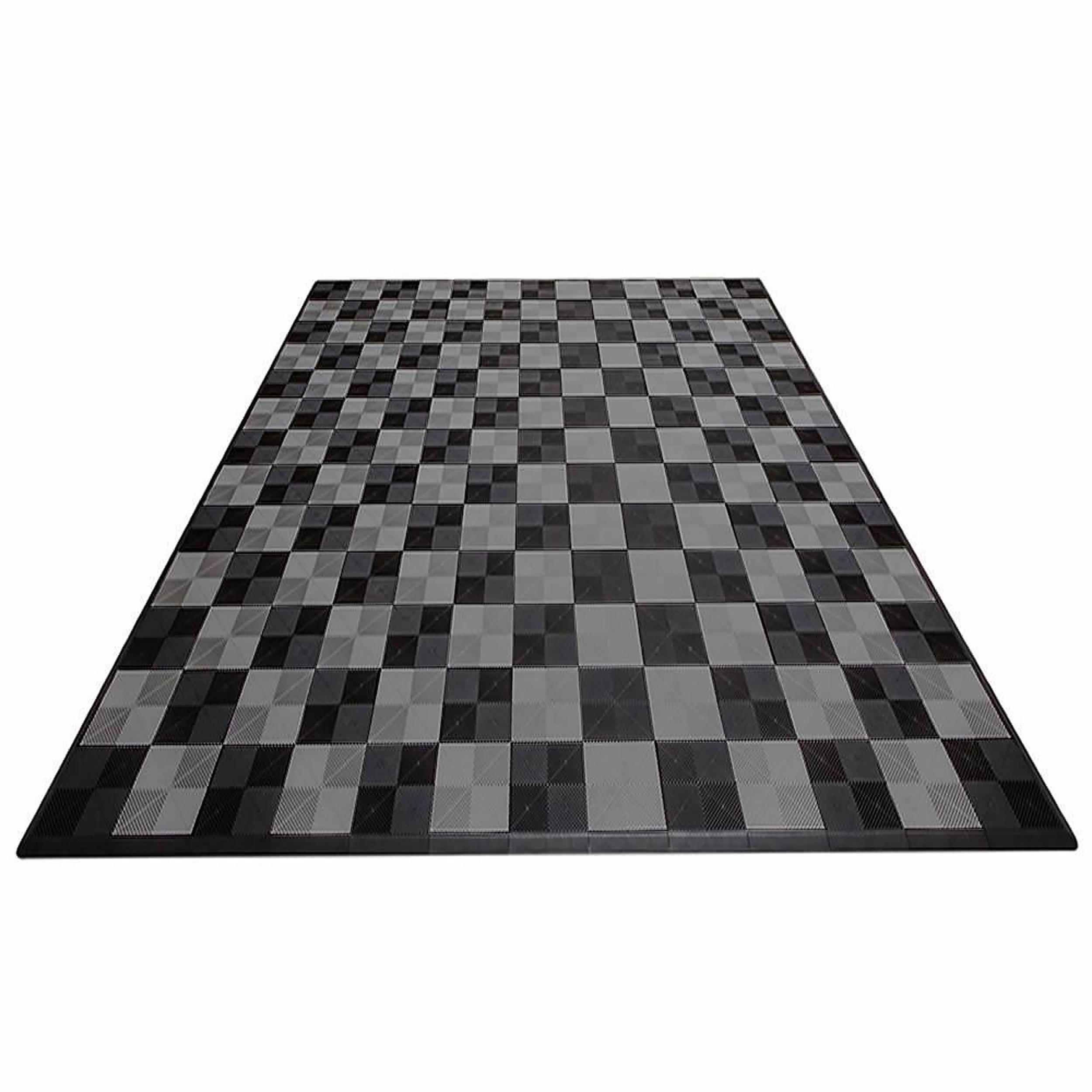 Swisstrax Ribtrax PRO Large Mat Kit - Checkered (Jet Black/Slate Grey)