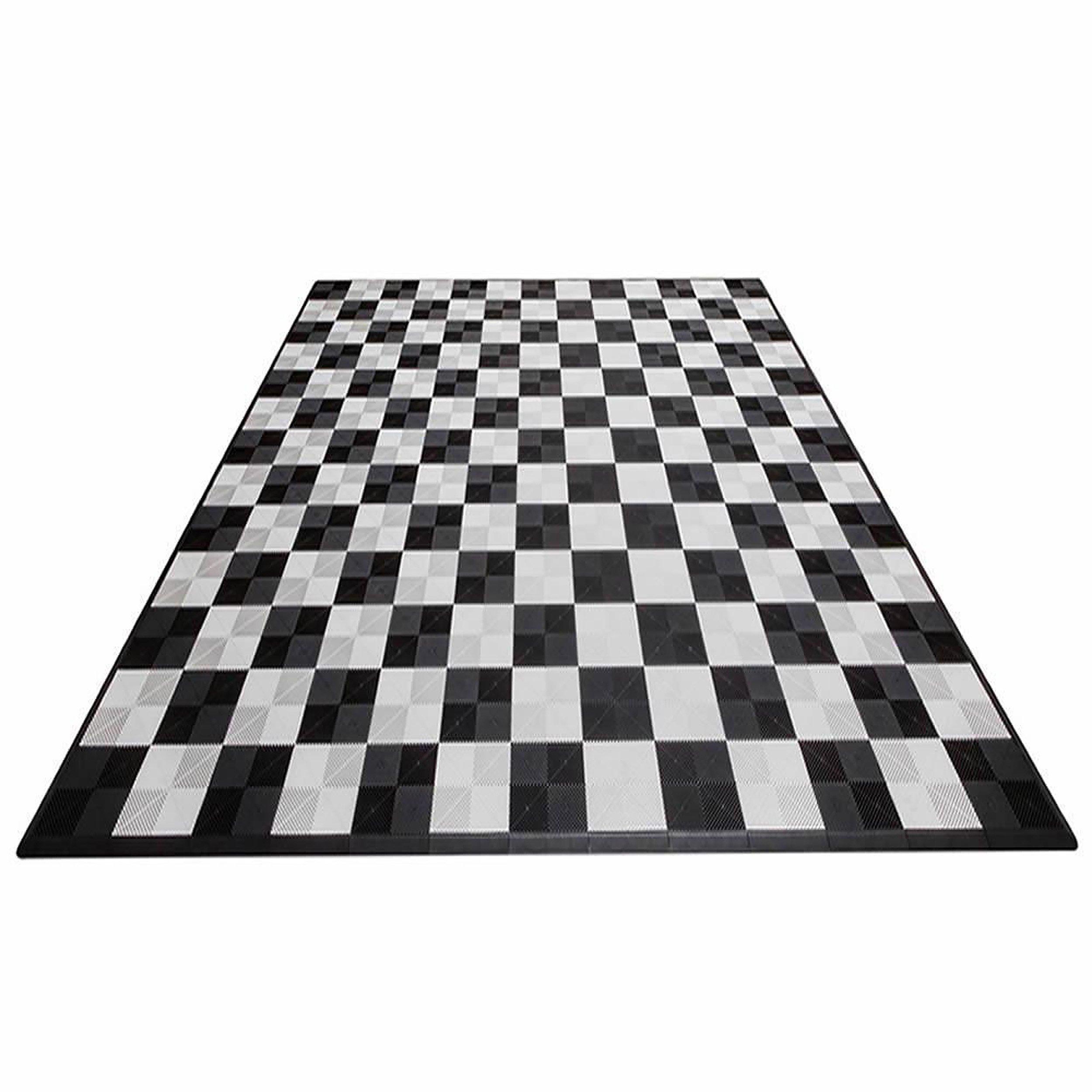 Swisstrax Ribtrax PRO Large Mat Kit - Checkered (Jet Black/Arctic White)