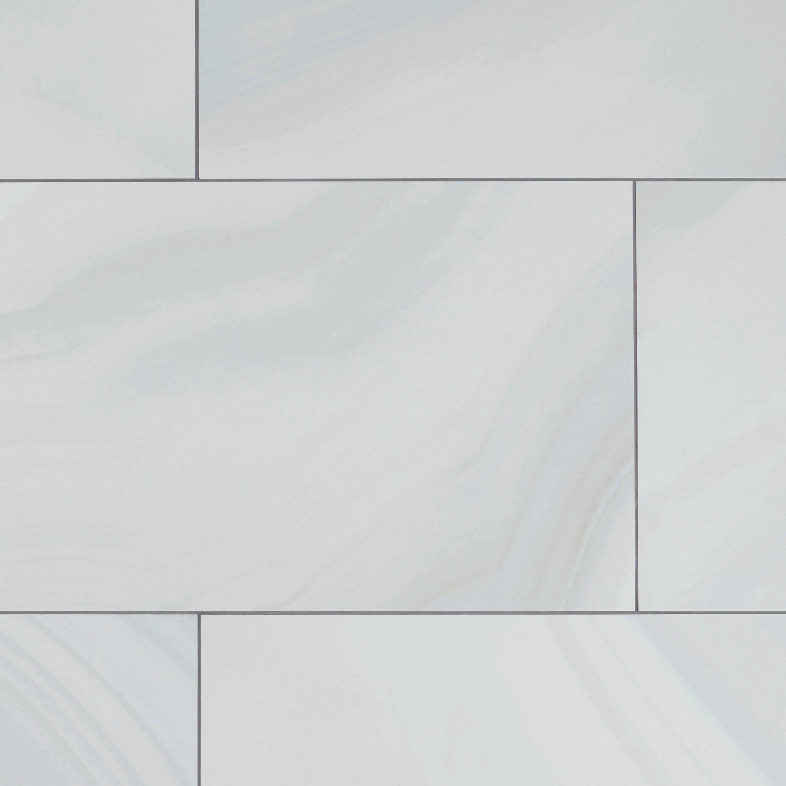 Anderson White Polished Floor Tiles - Tiles from Tile Mountain