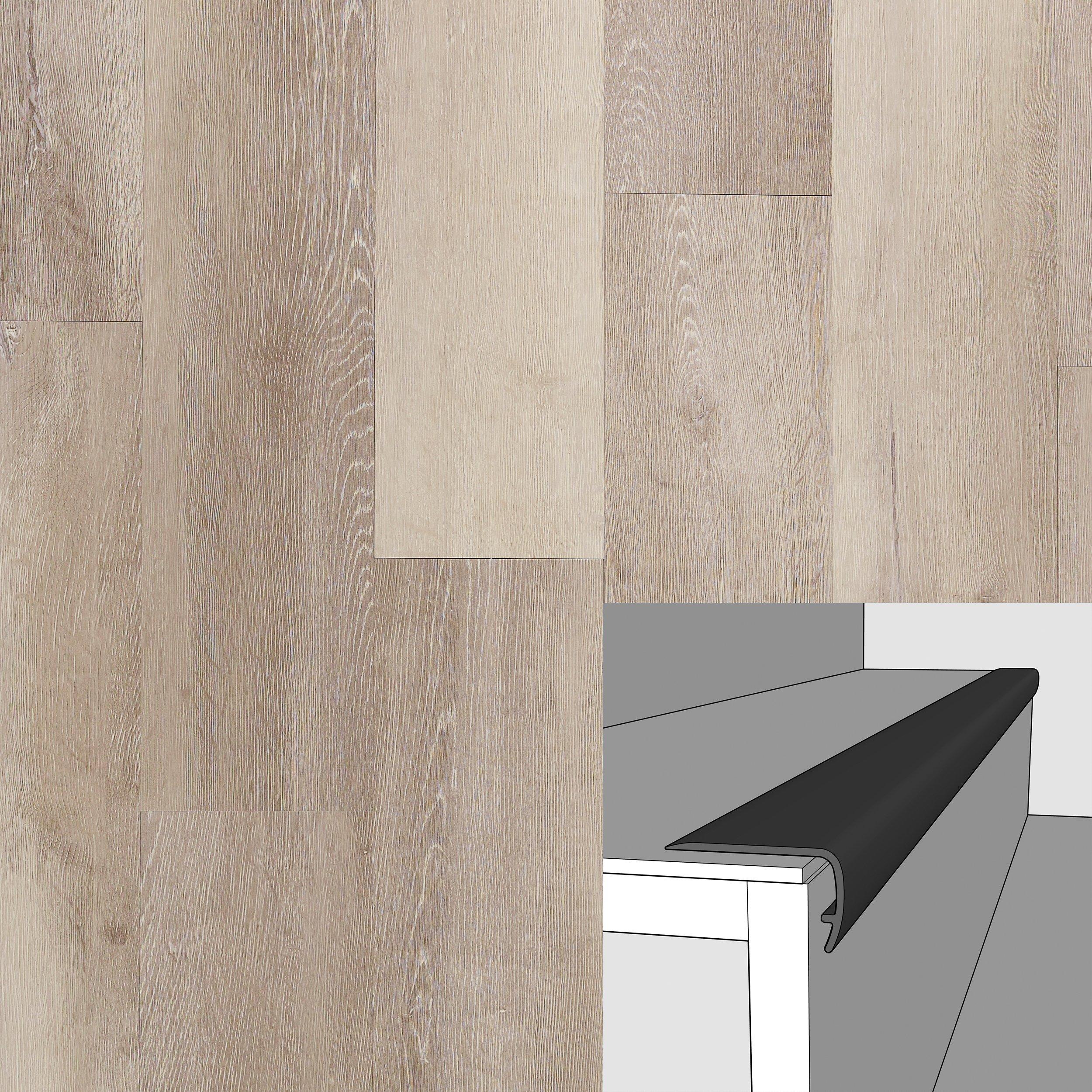 Sand Beige 94in. Vinyl Overlapping Stair Nose