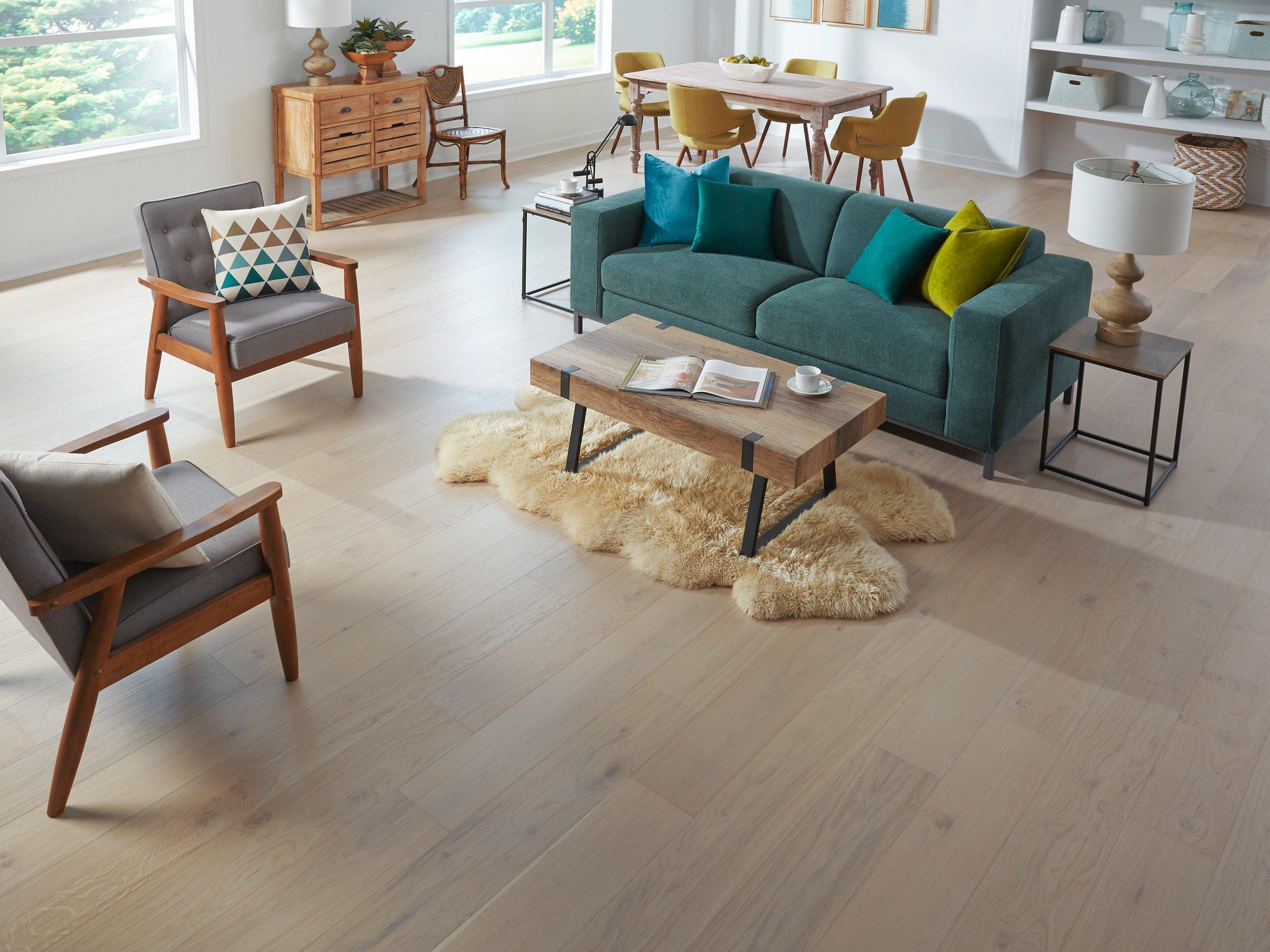 BUY ONLINE: Alpine Landscape White Oak Engineered Hardwood Flooring, 8X<86.6X¾, Wire Brush