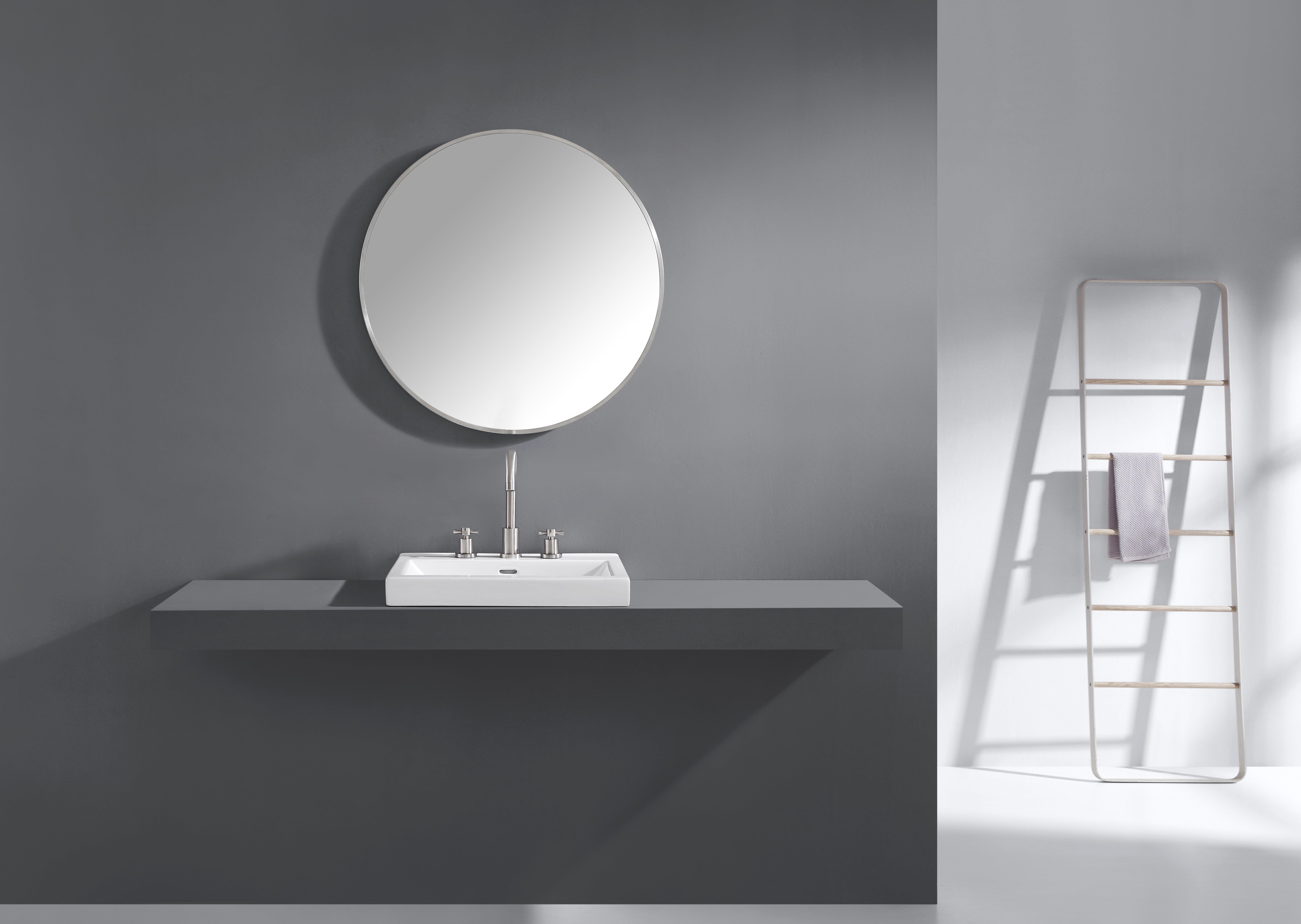 Aria 30 in. Brushed Stainless Steel Mirror