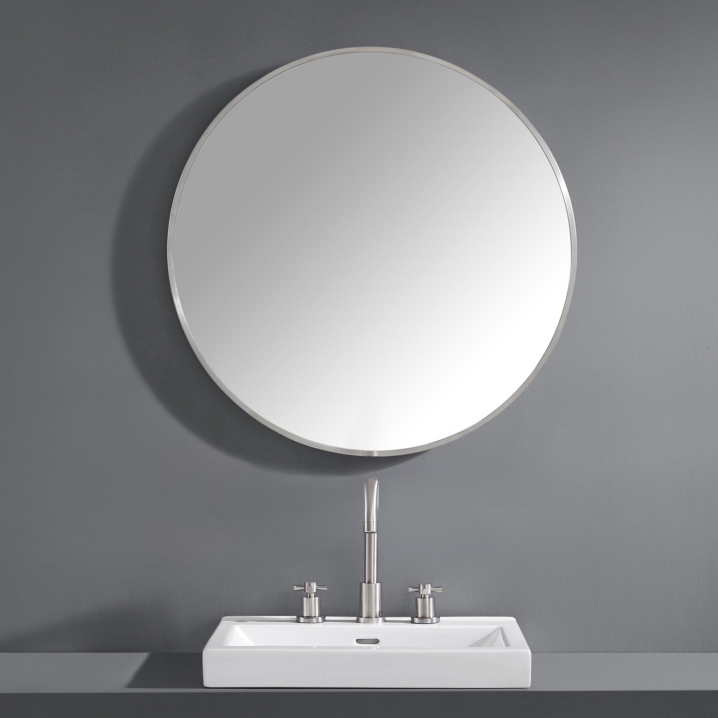 Aria 30 in. Brushed Stainless Steel Mirror