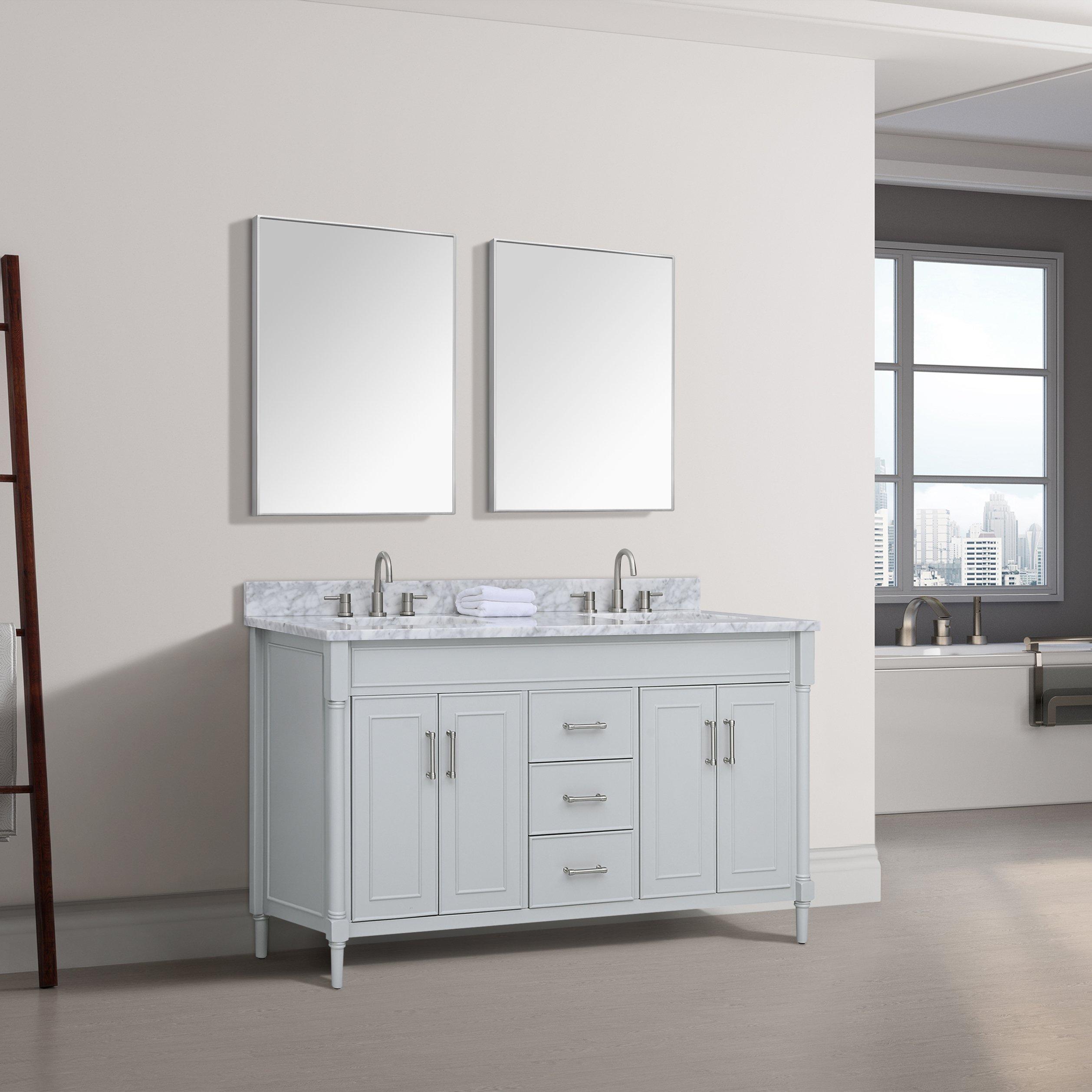 Bethany 60 in. Gray Double Vanity Base
