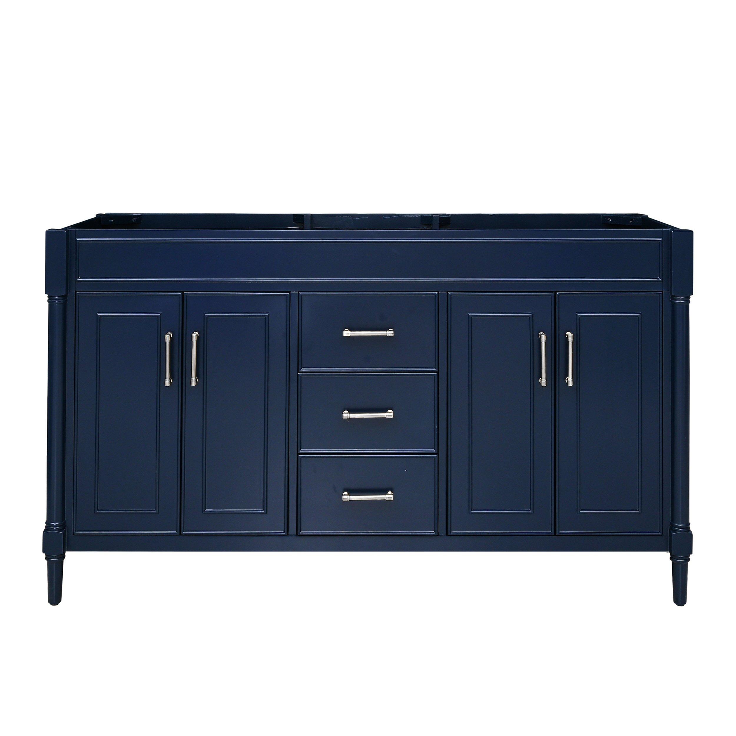 Bethany 60 In Navy Blue Vanity Base Floor And Decor 