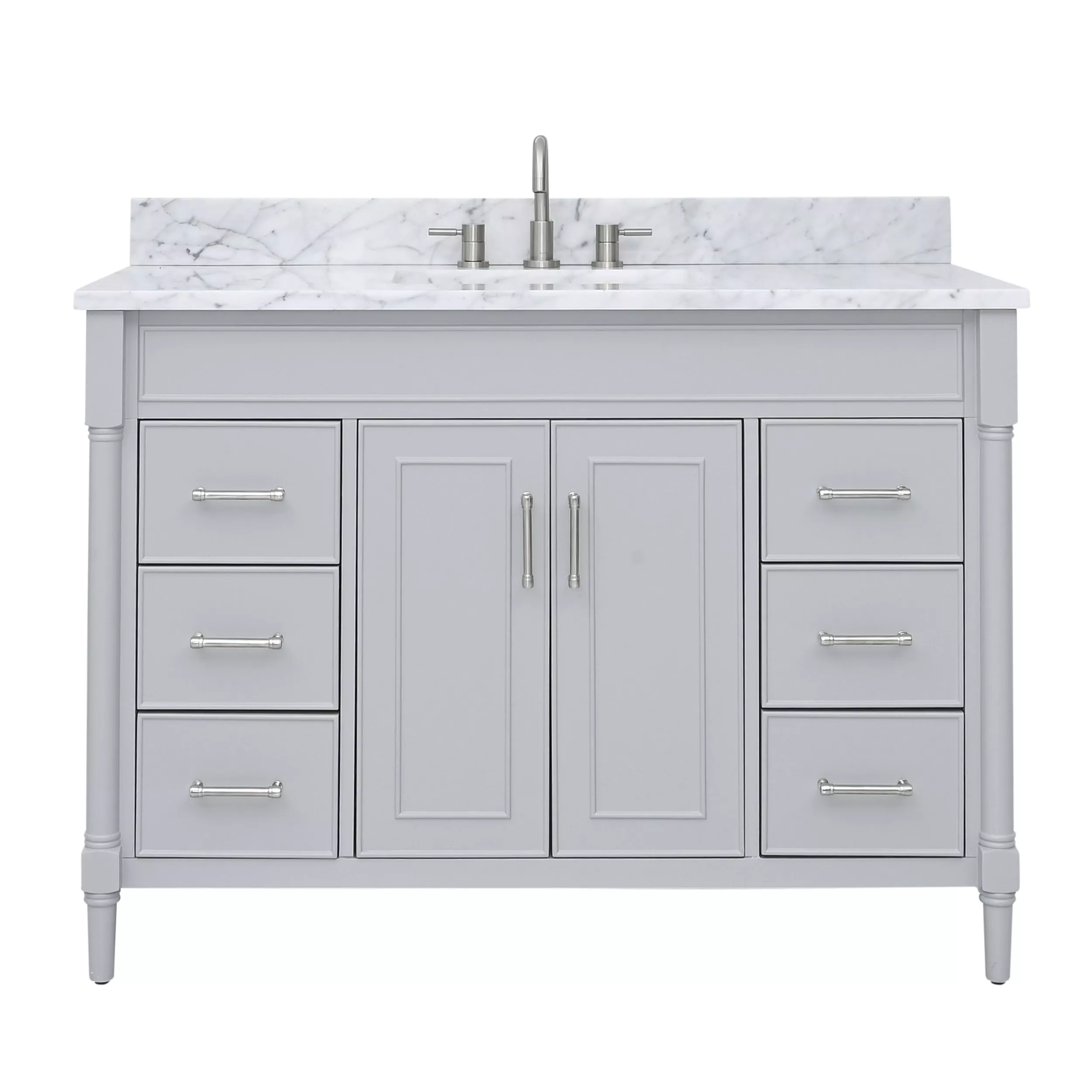 Bethany 49 in. Gray Vanity with Carrara Marble Top