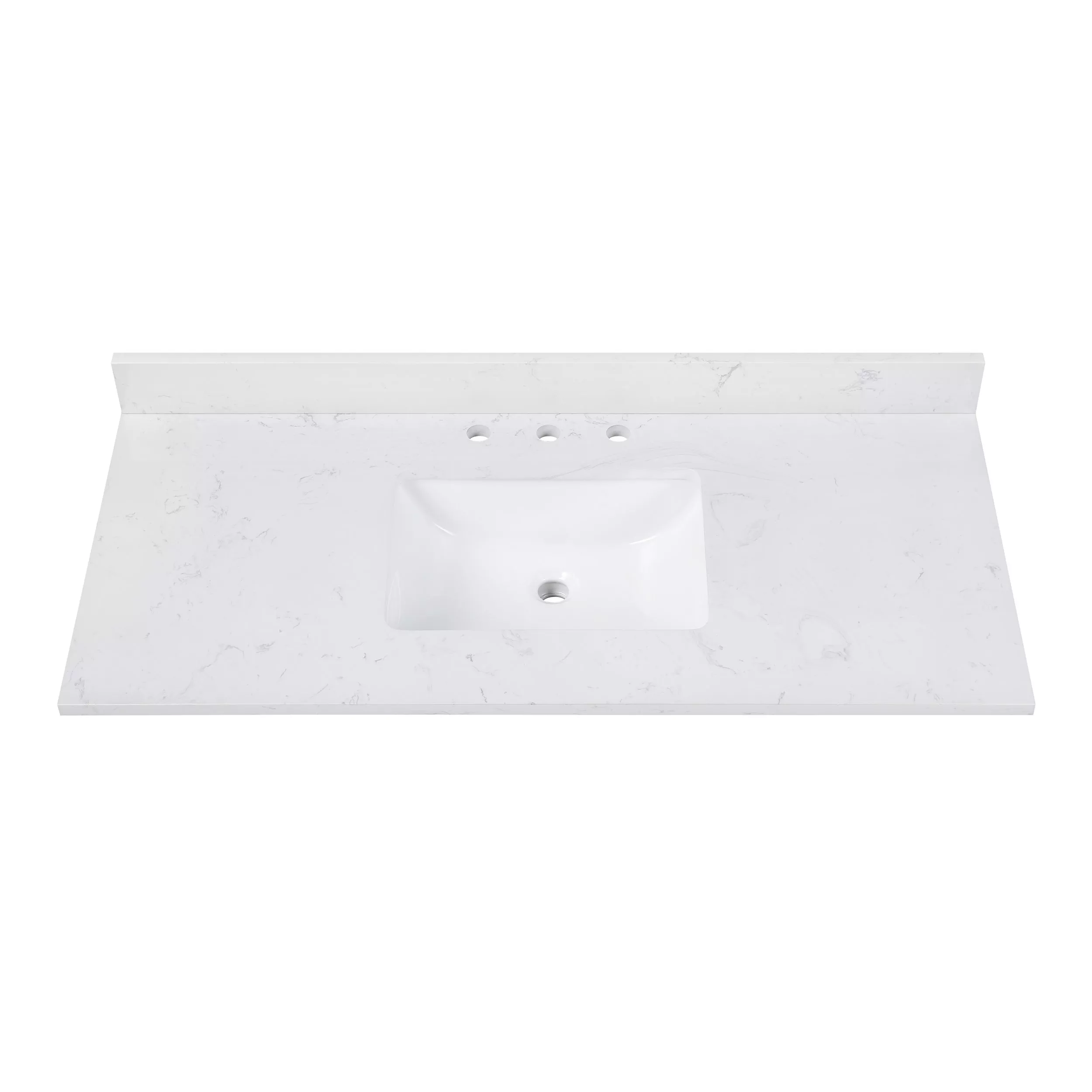 Cala White 49 in. Engineered Stone Vanity Top Floor and Decor