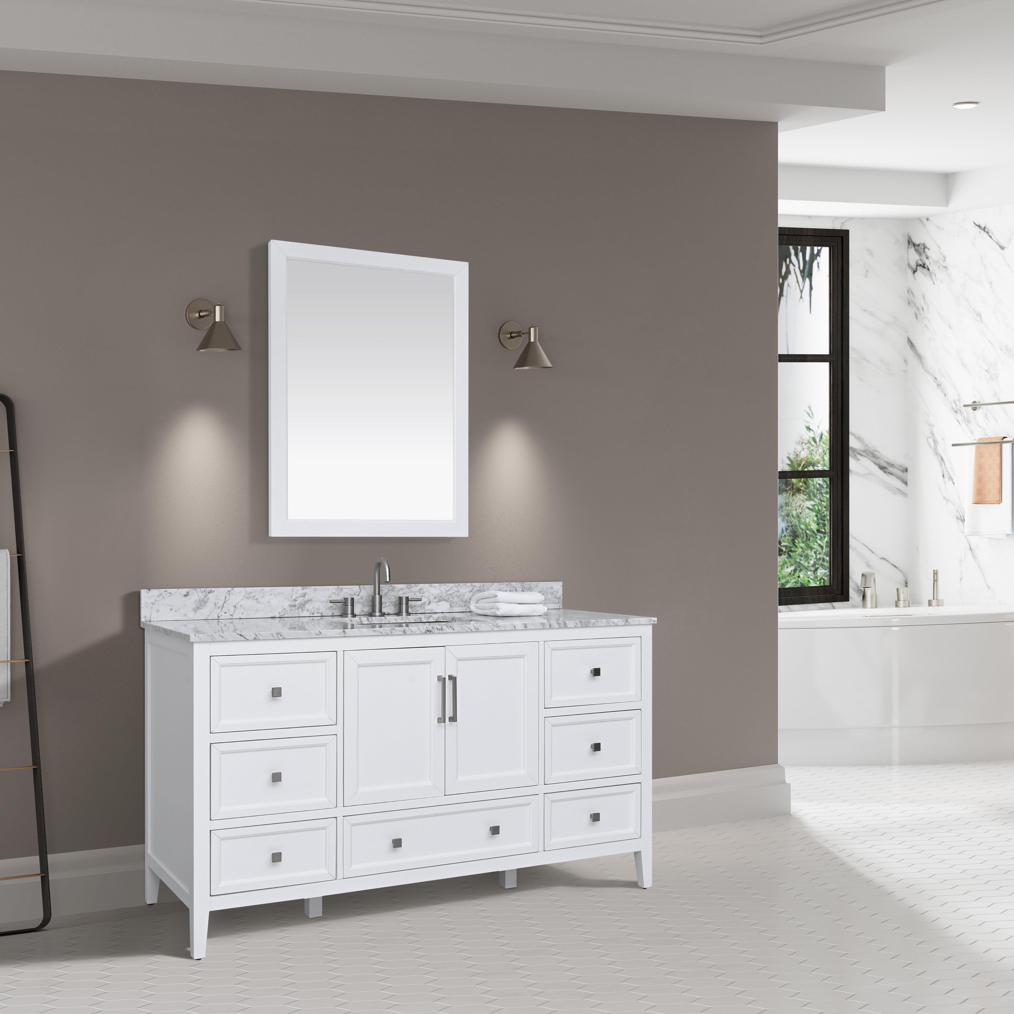 Everly 60 in. White Vanity Base