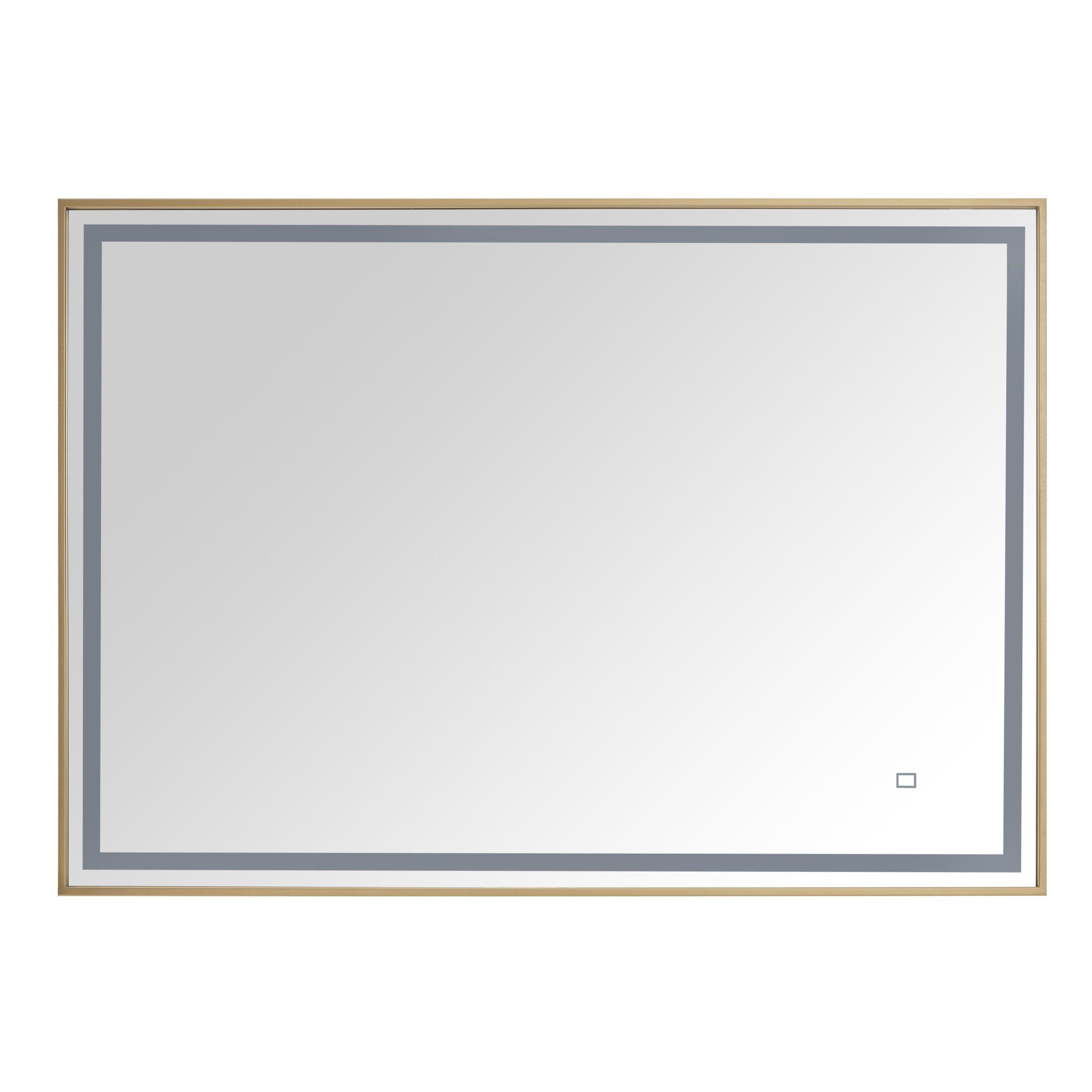 Lena 39 in. Brushed Gold LED Mirror
