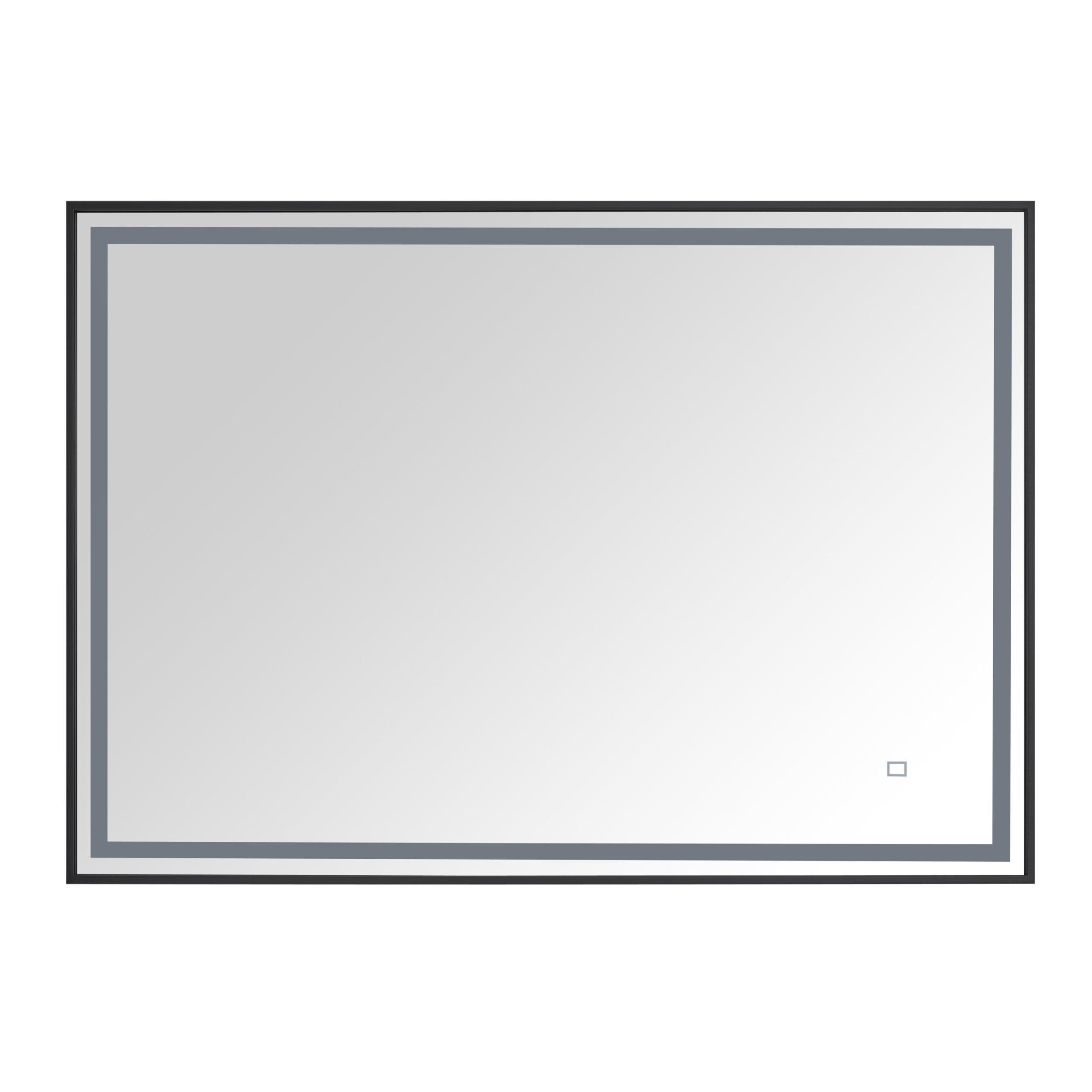 Lena 39 in. Matte Black LED Mirror