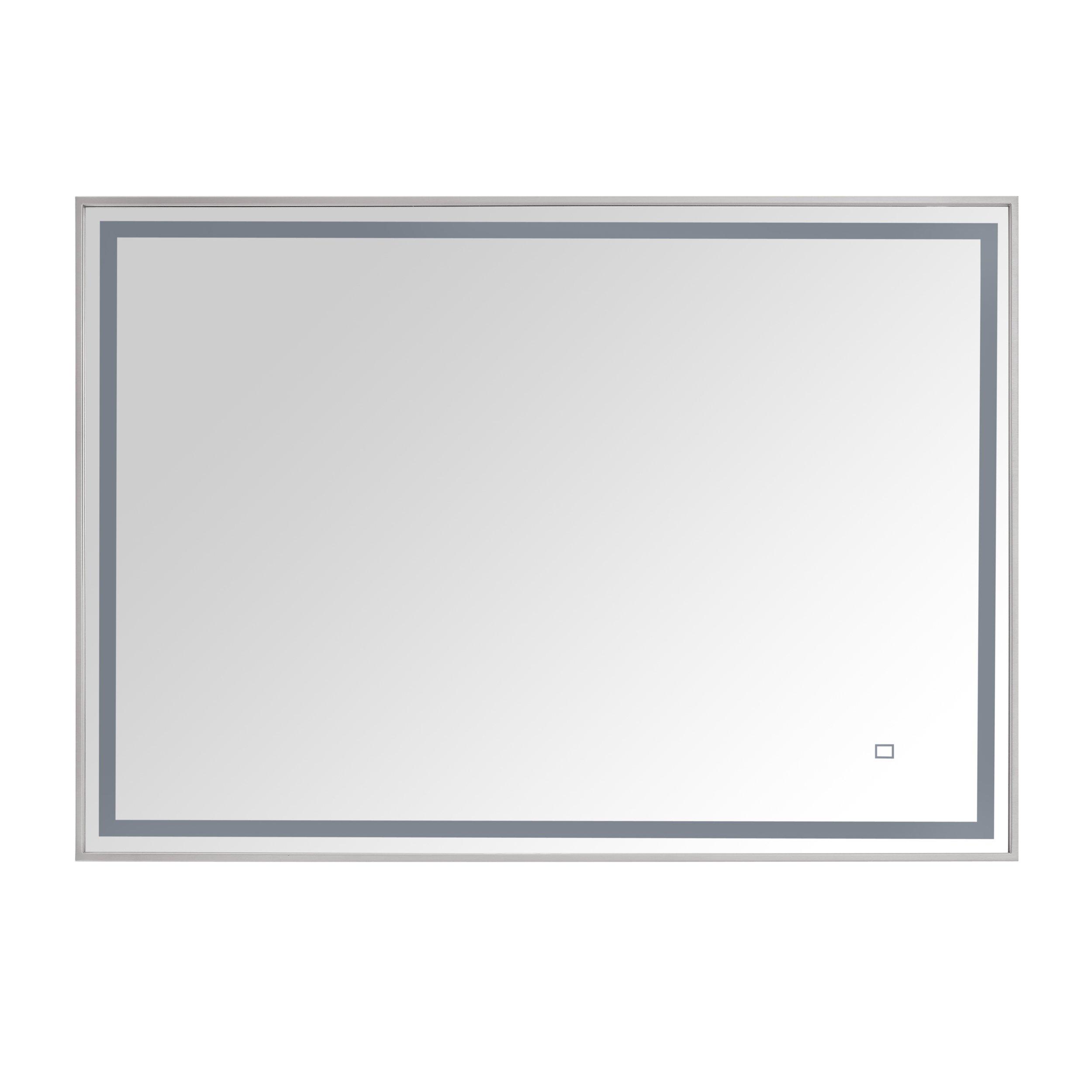 Lena 39 in. Brushed Stainless Steel LED Mirror