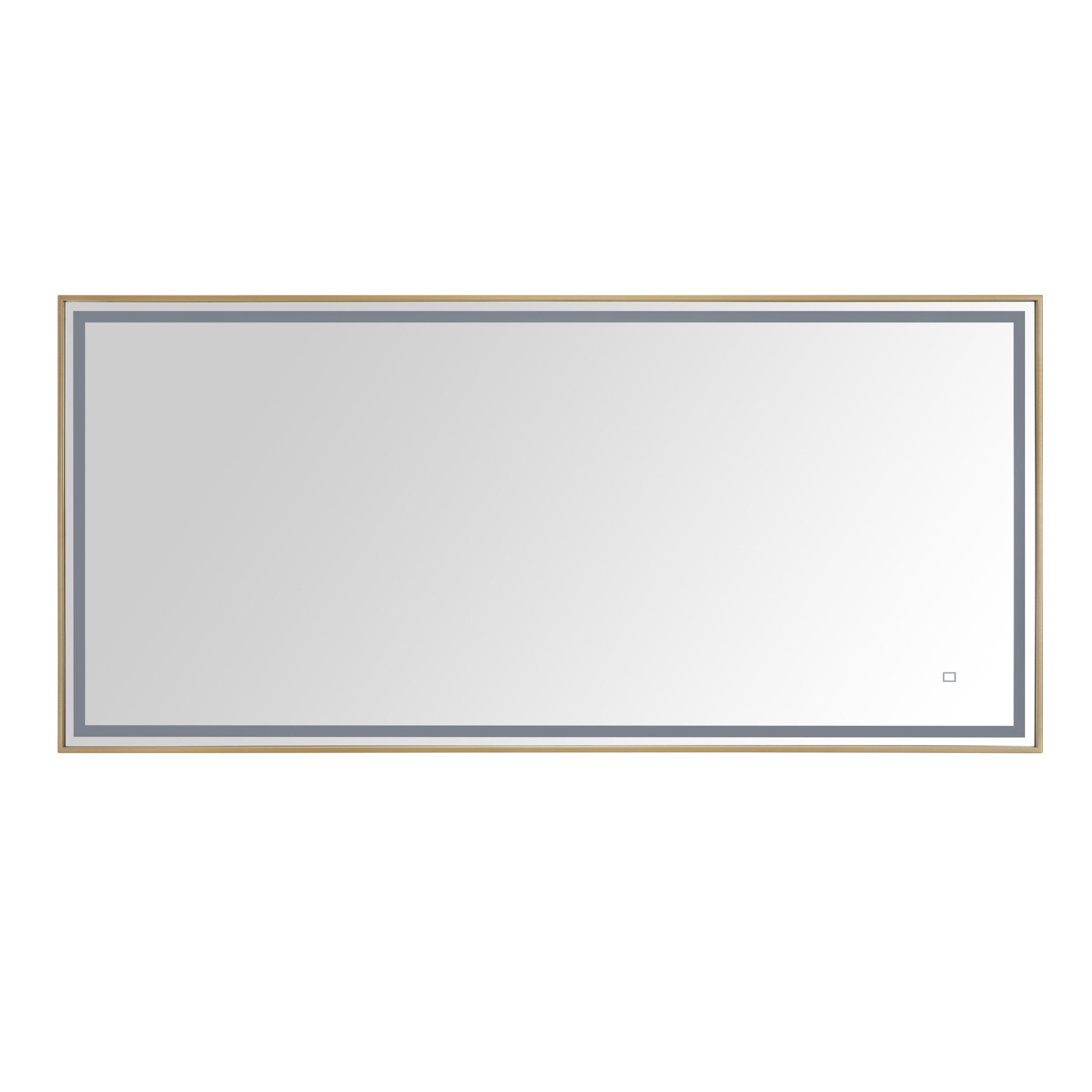 Lena 59 in. Brushed Gold LED Mirror