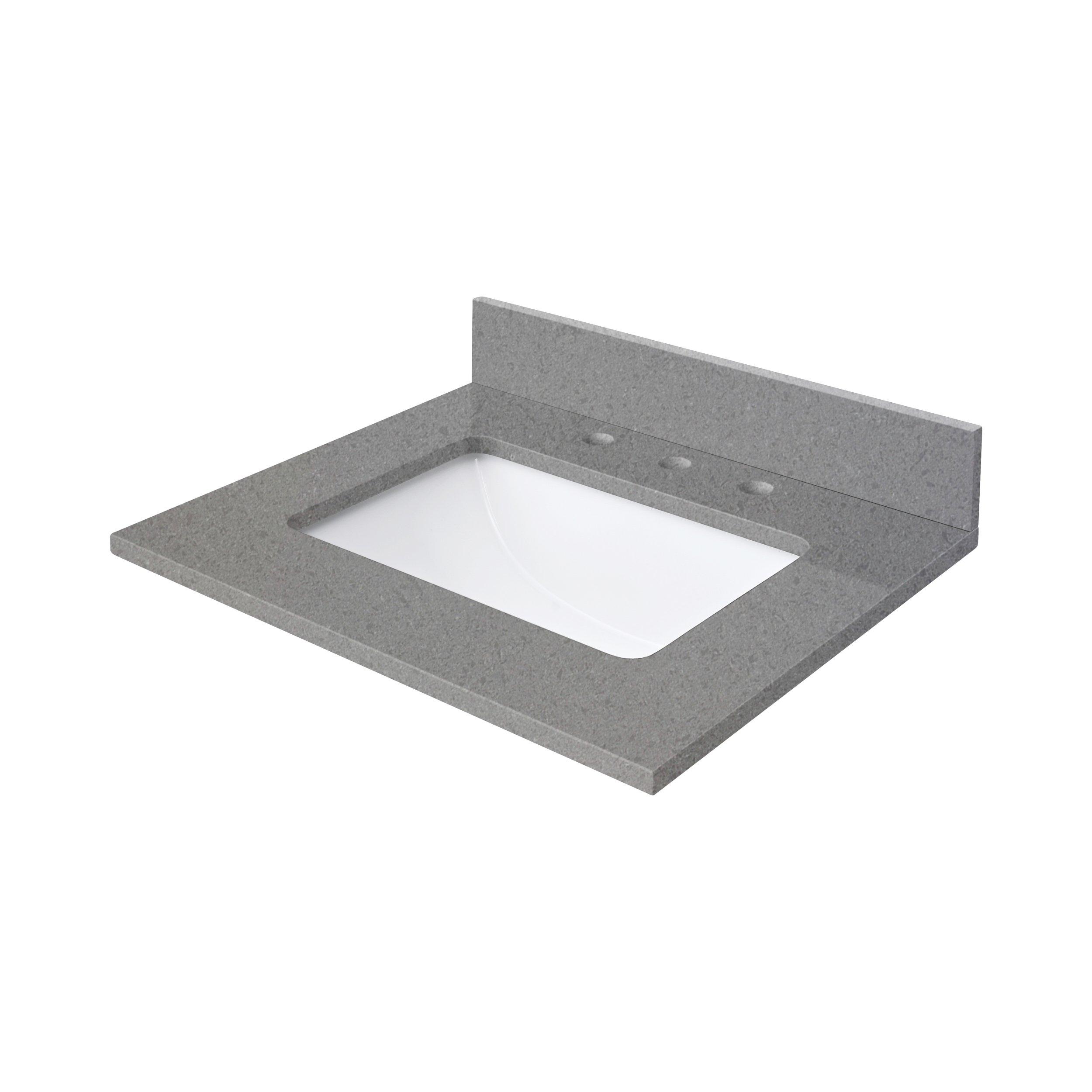 Gray Quartz 25 in. Vanity Top | Floor and Decor