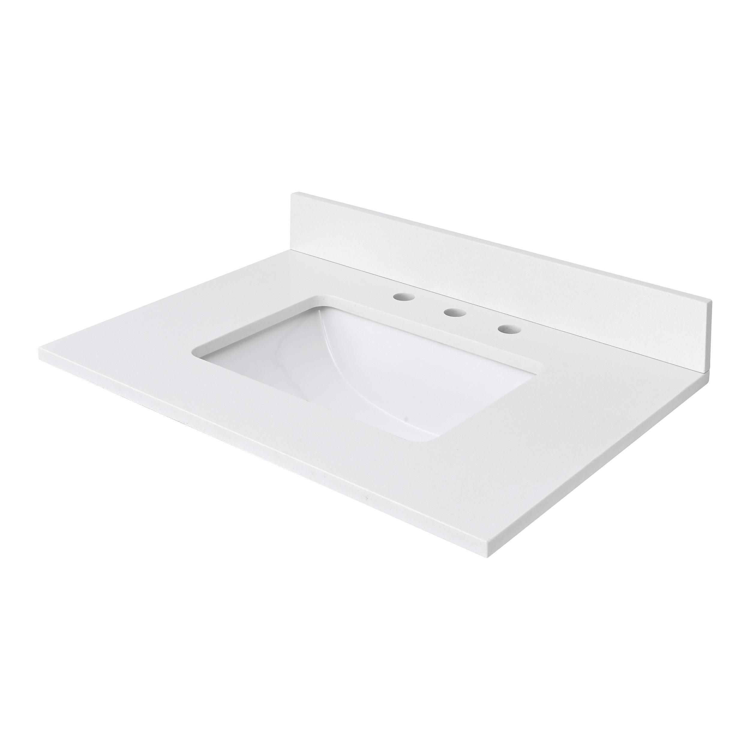 White Quartz 31 in. Vanity Top | Floor and Decor