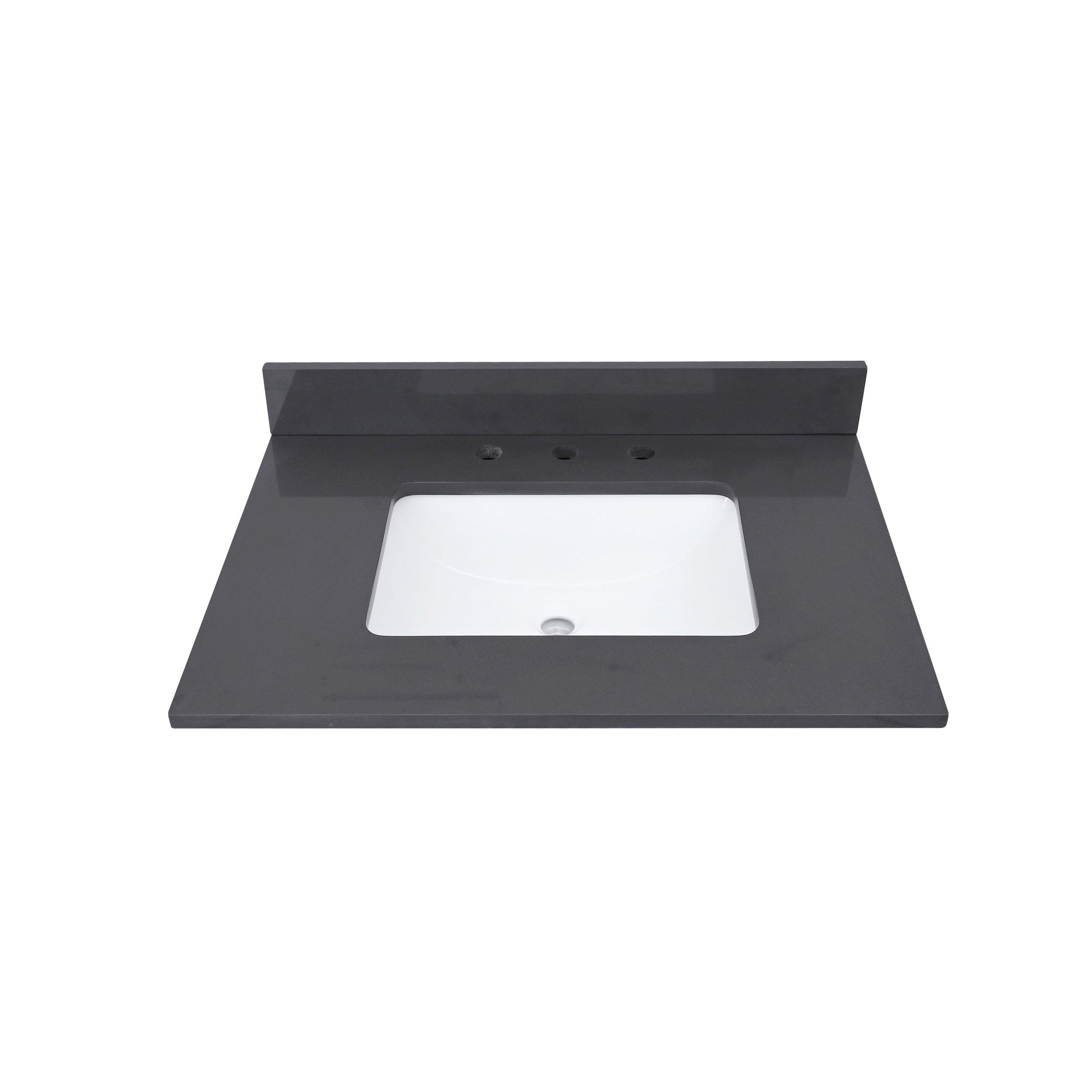 Dark Gray Quartz 31 in. Vanity Top