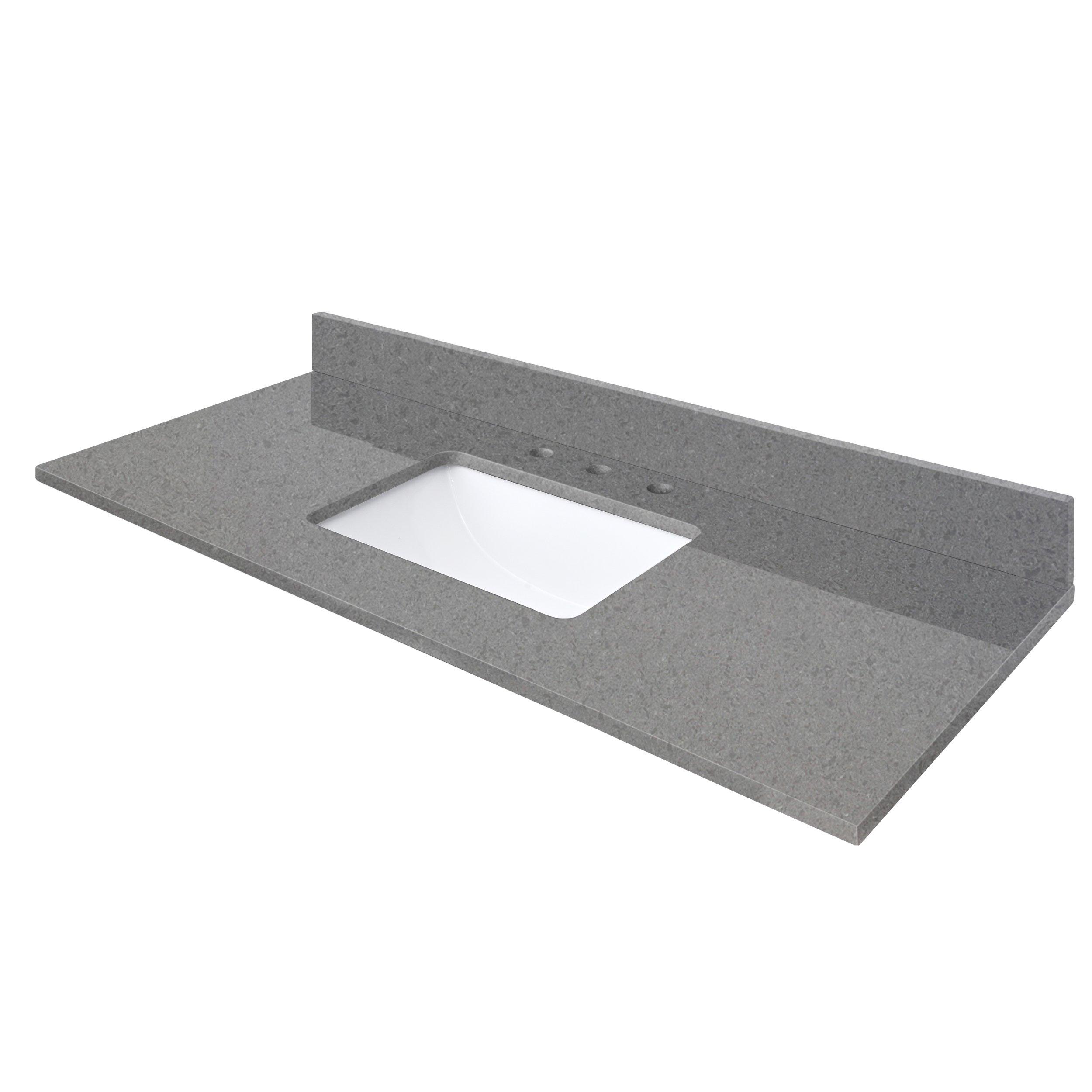 Gray Quartz 49 in. Vanity Top | Floor and Decor