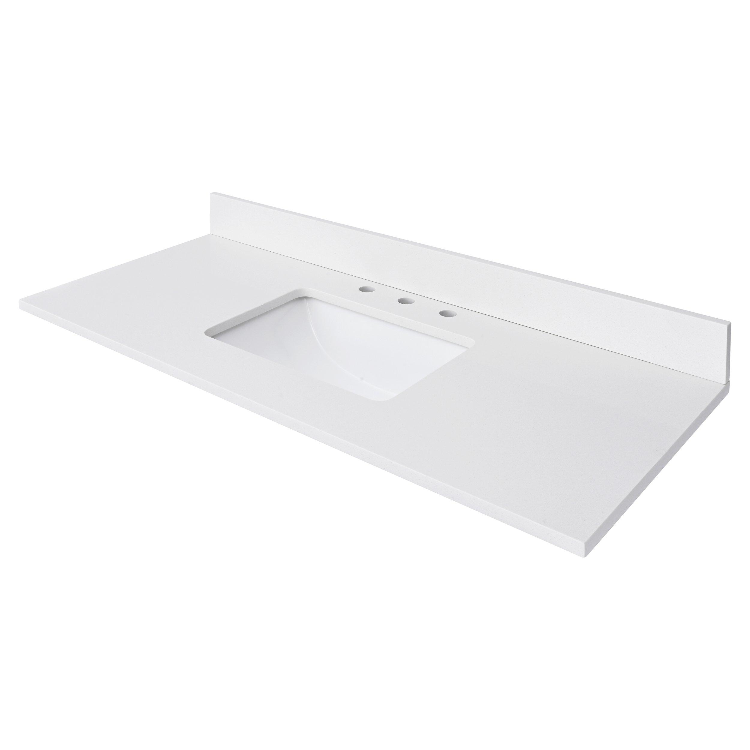 White Quartz 49 in. Vanity Top | Floor and Decor