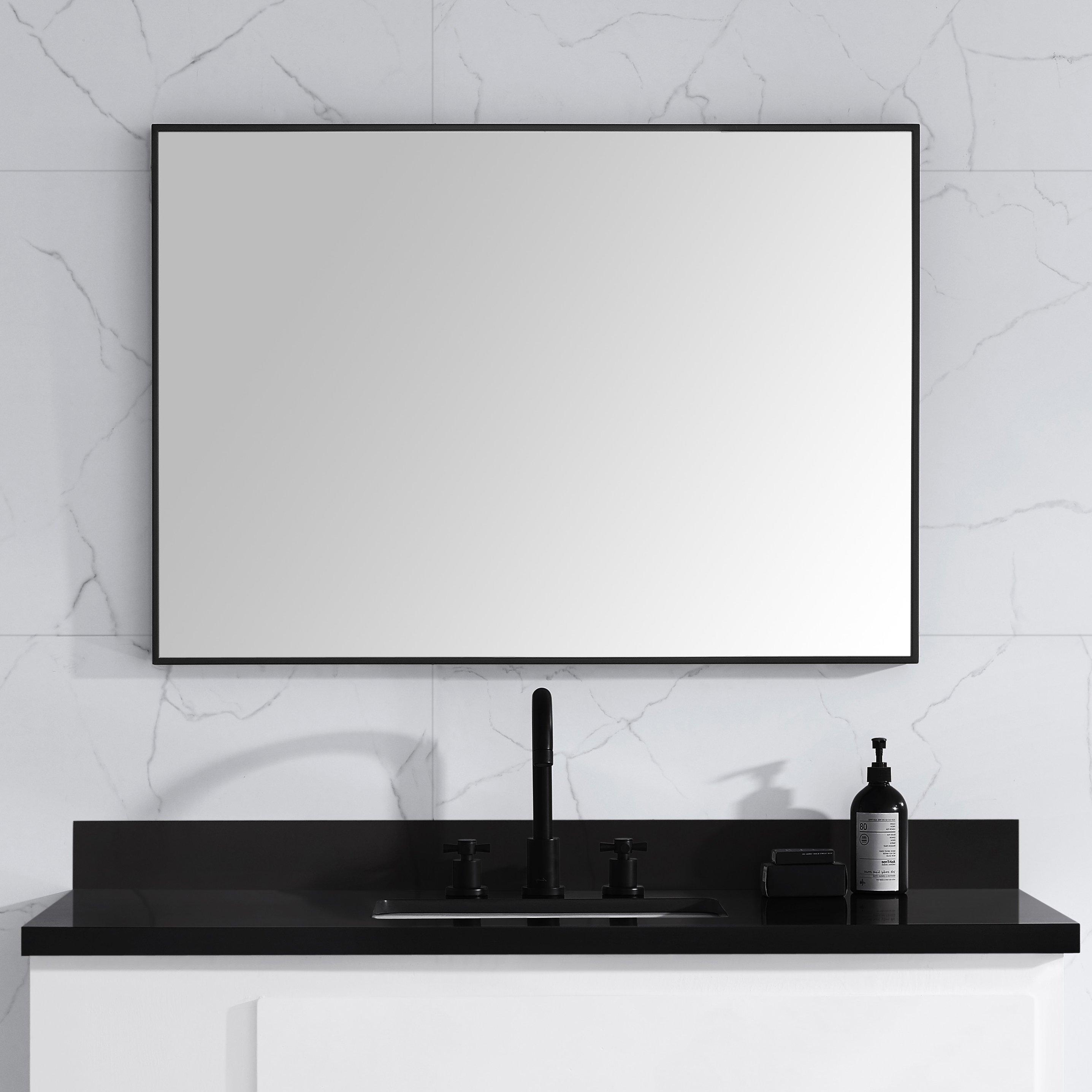 Sonia 39 in. Matte Black Mirror