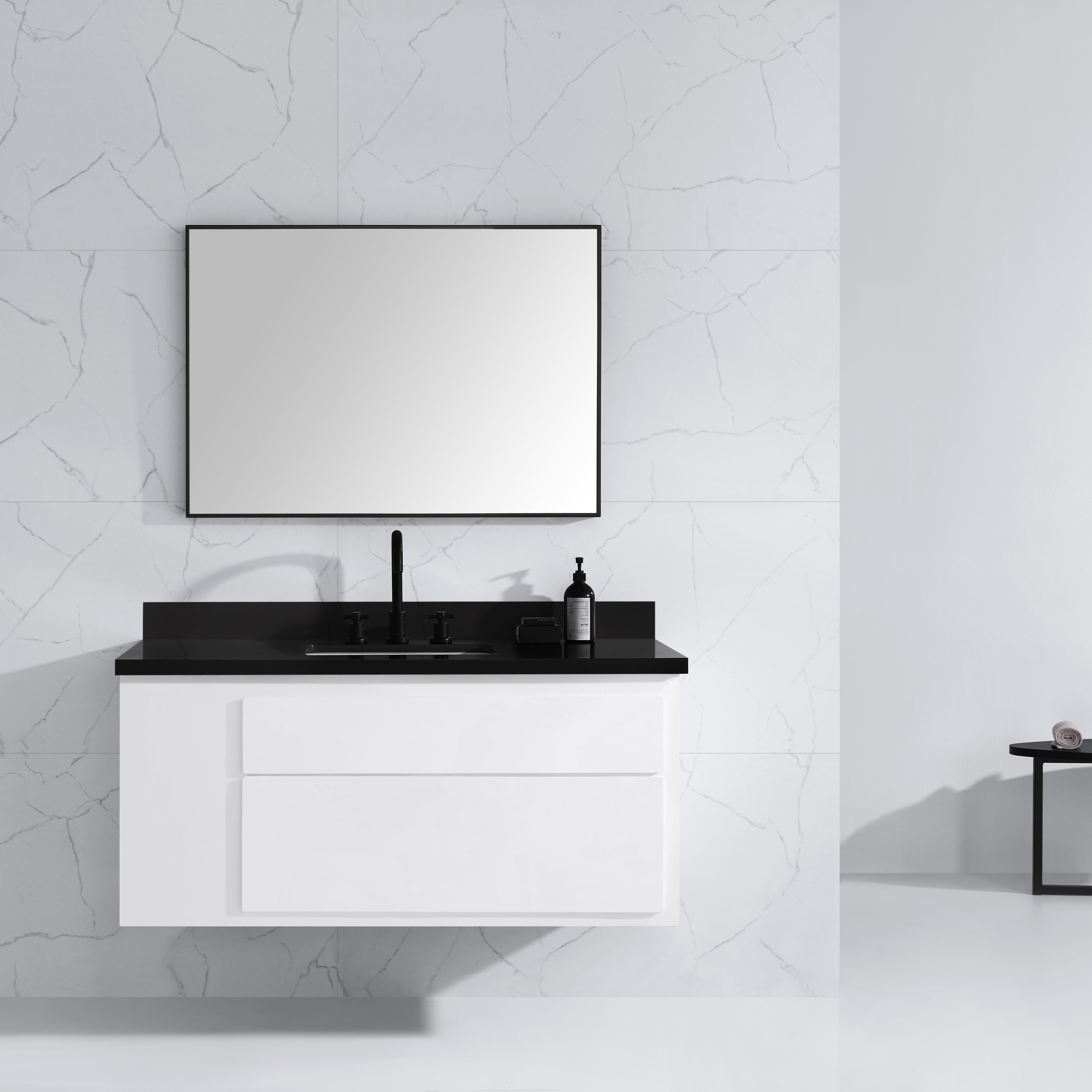 Sonia 39 in. Matte Black Mirror