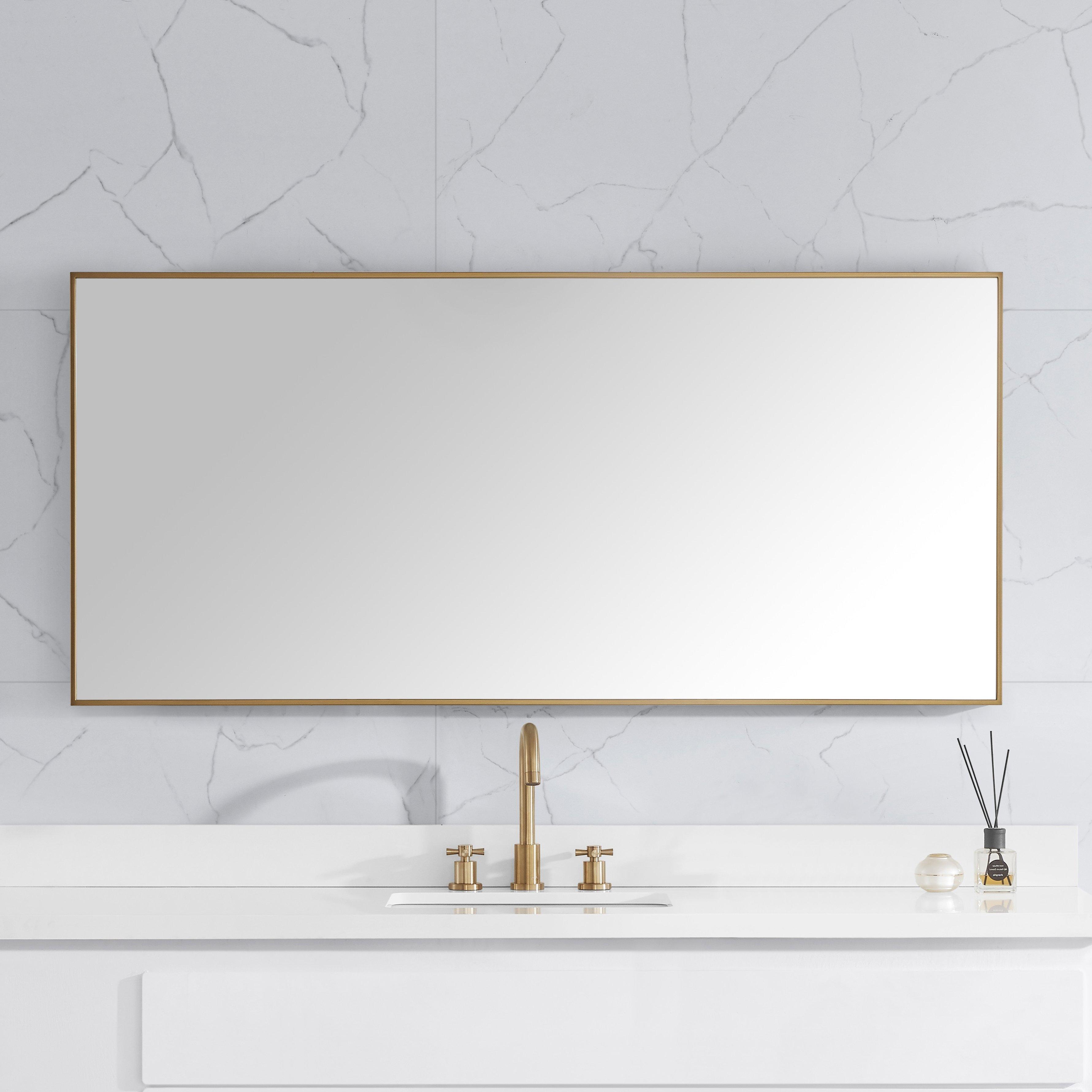 Sonia 59 in. Brushed Gold Mirror Floor and Decor