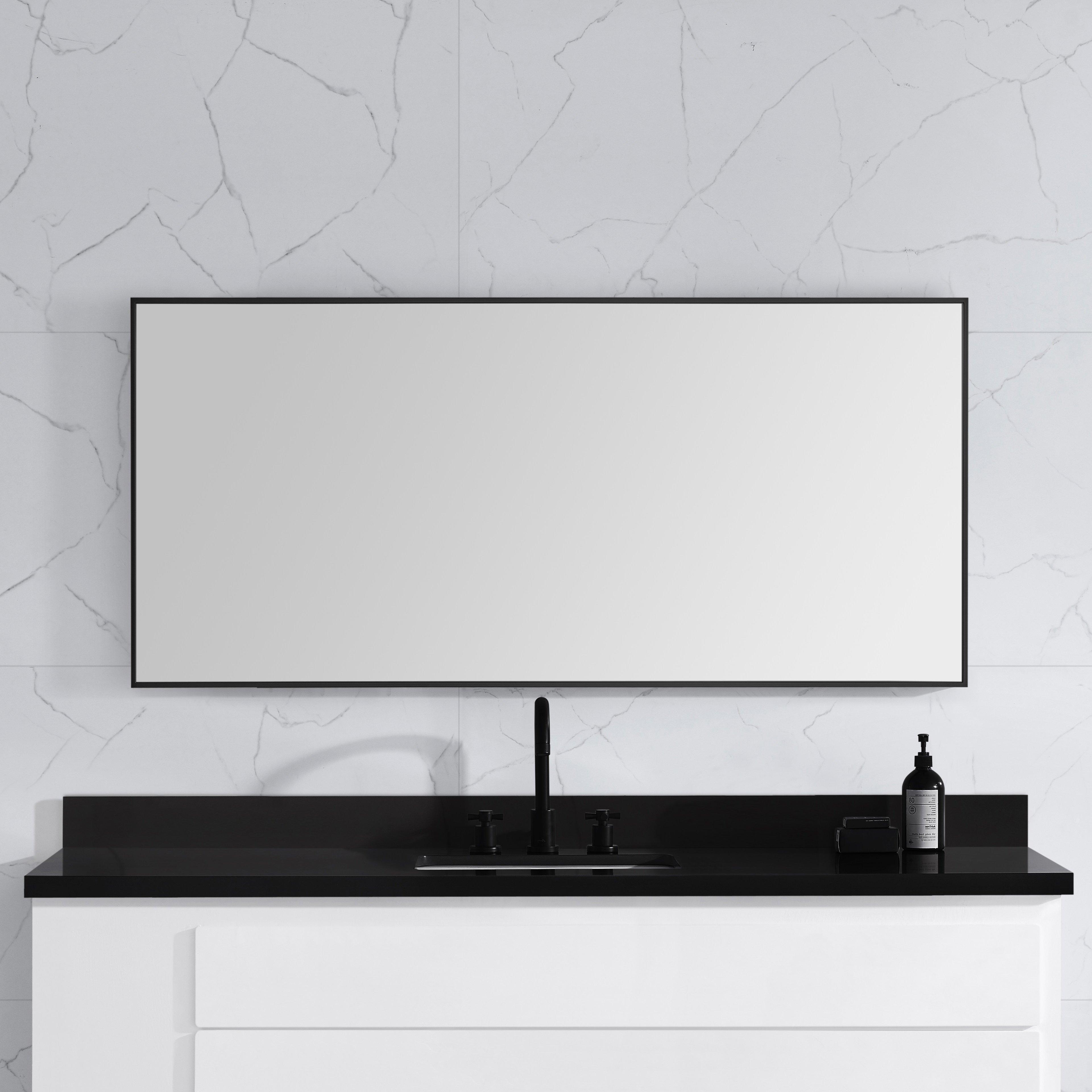 Sonia 59 in. Matte Black Mirror