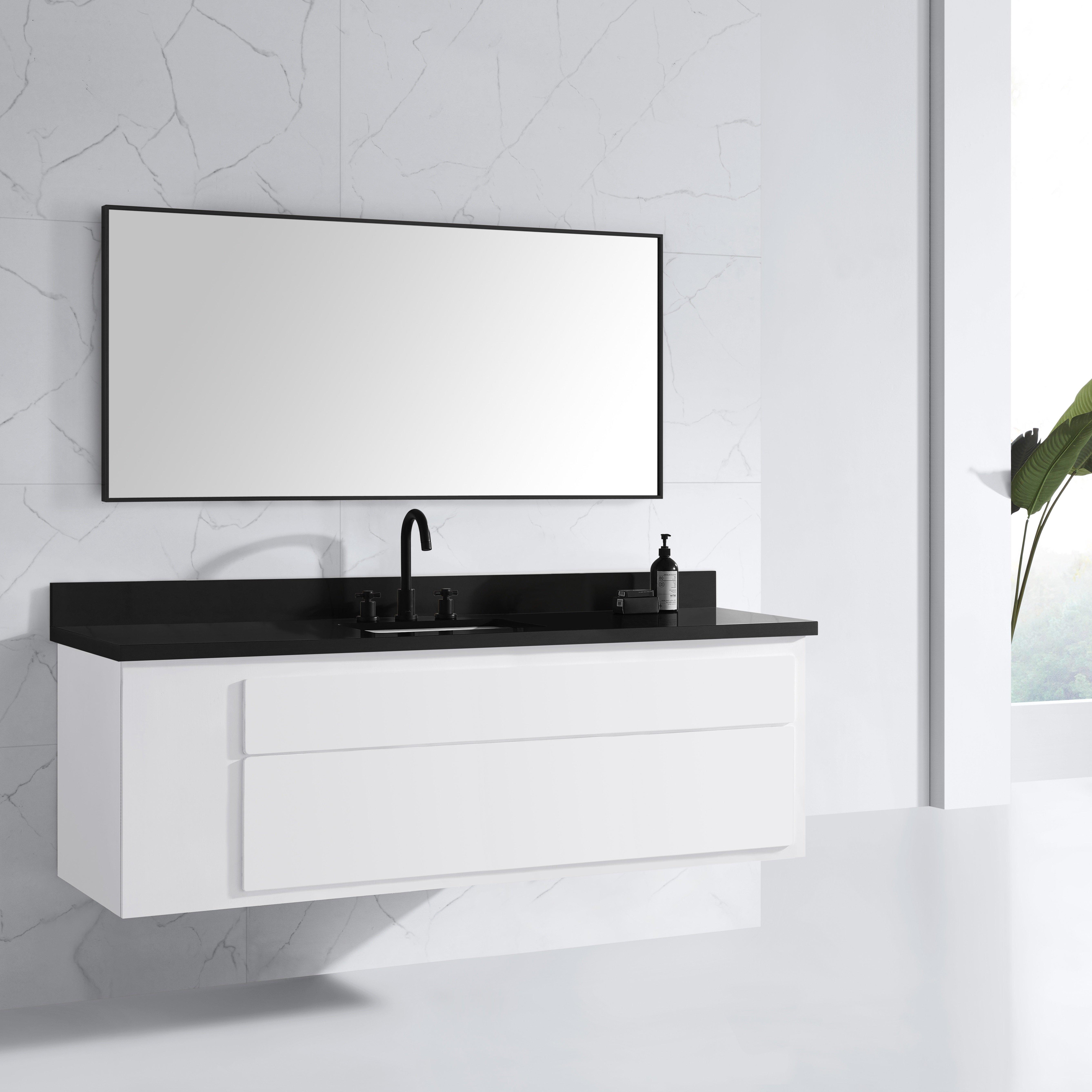 Sonia 59 in. Matte Black Mirror
