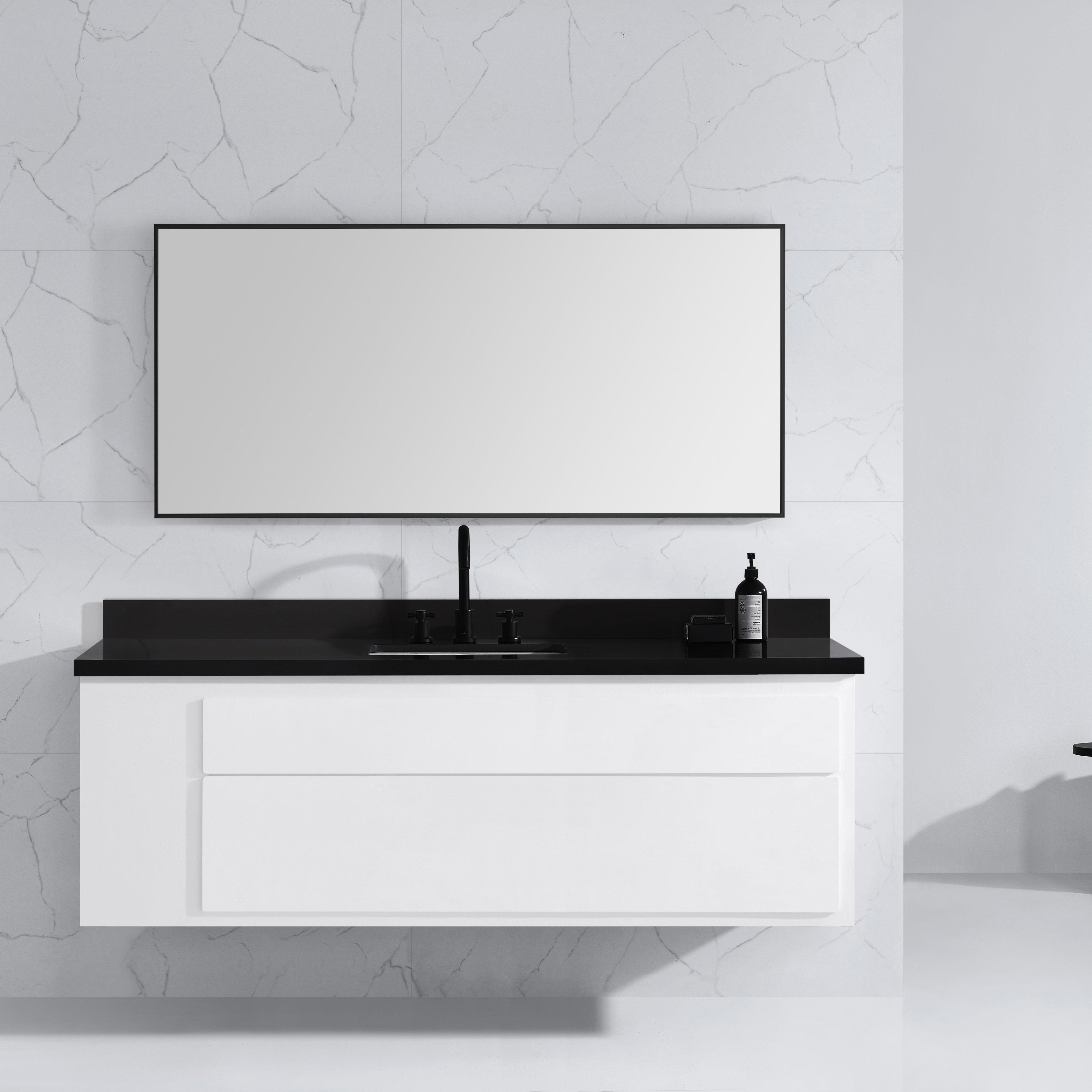 Sonia 59 in. Matte Black Mirror