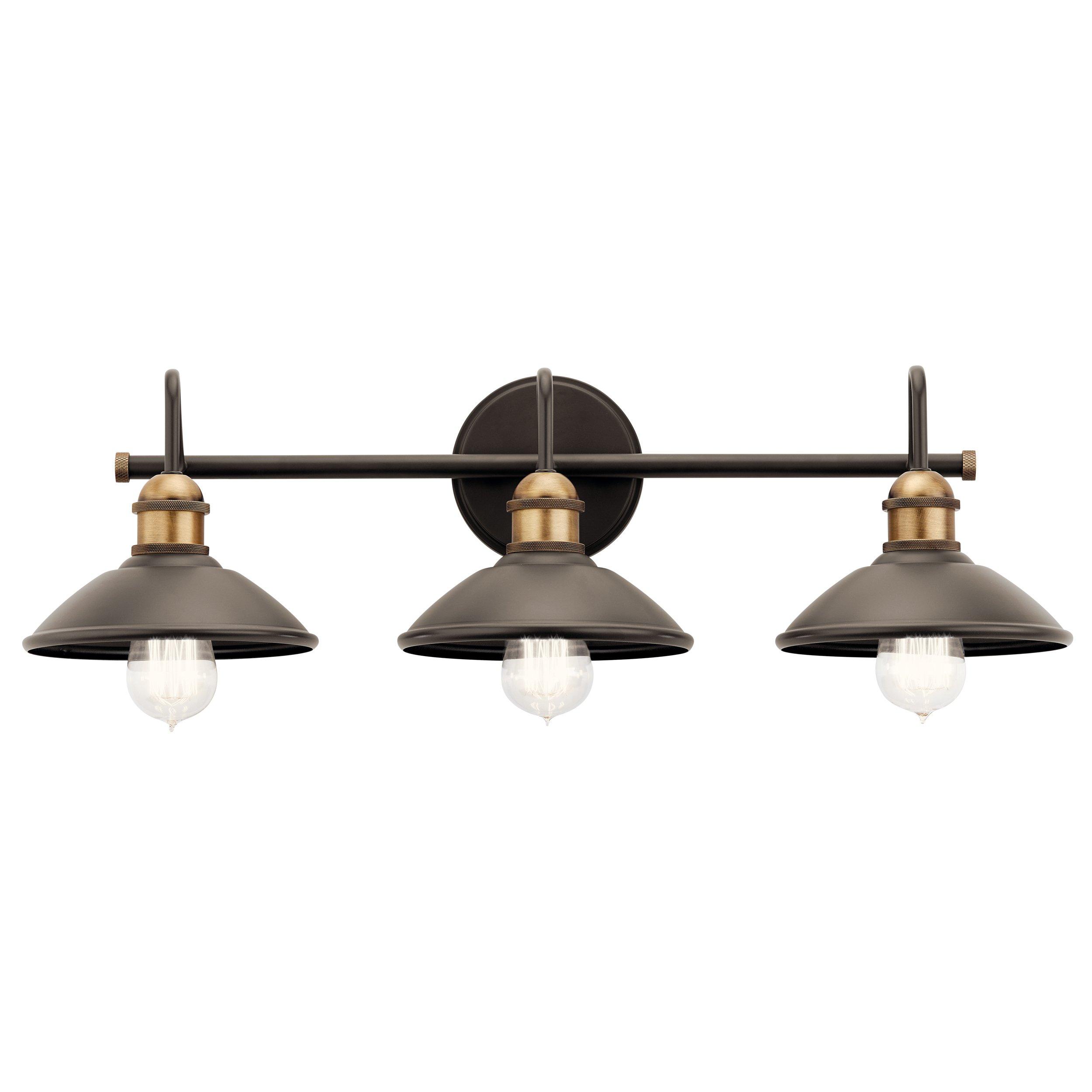 Clyde Old Bronze Triple Sconce