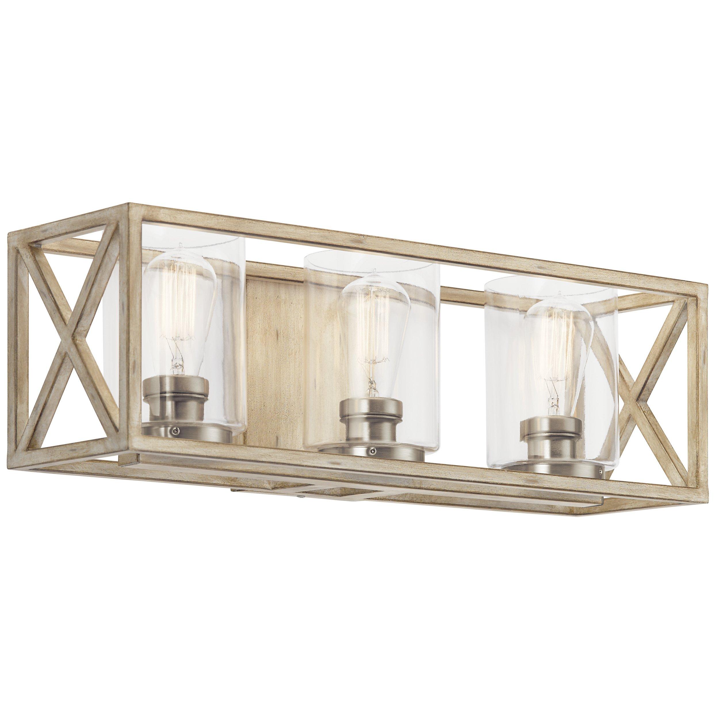 Moorgate Distressed Antique White Triple Sconce