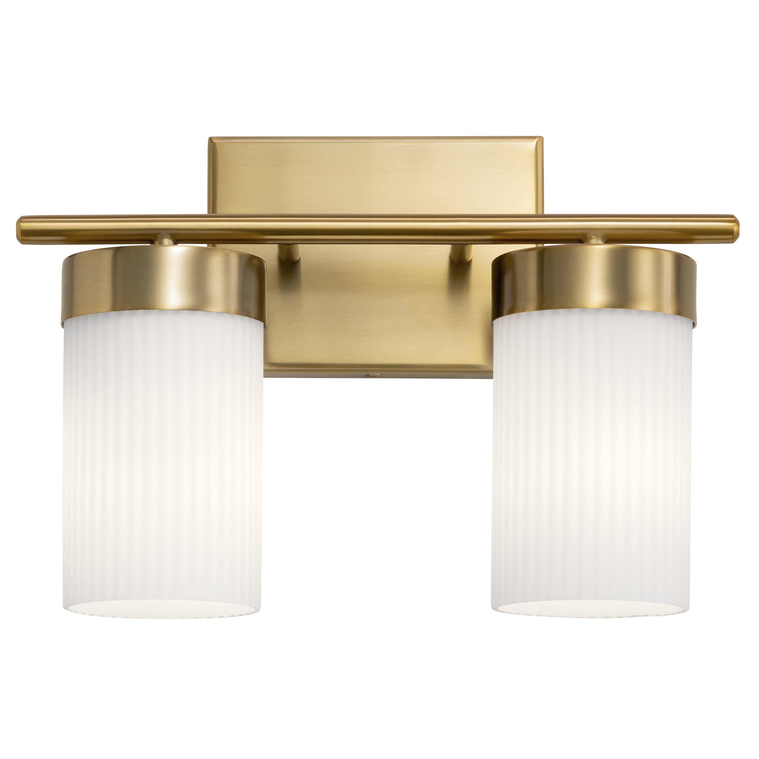 Ciona Brushed Natural Brass Double Sconce