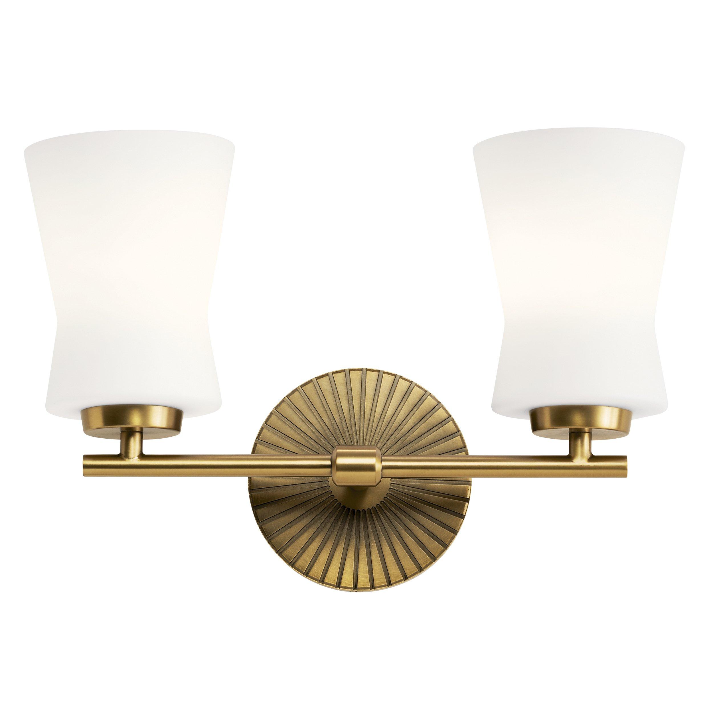 Brianne Brushed Natural Brass Double Sconce