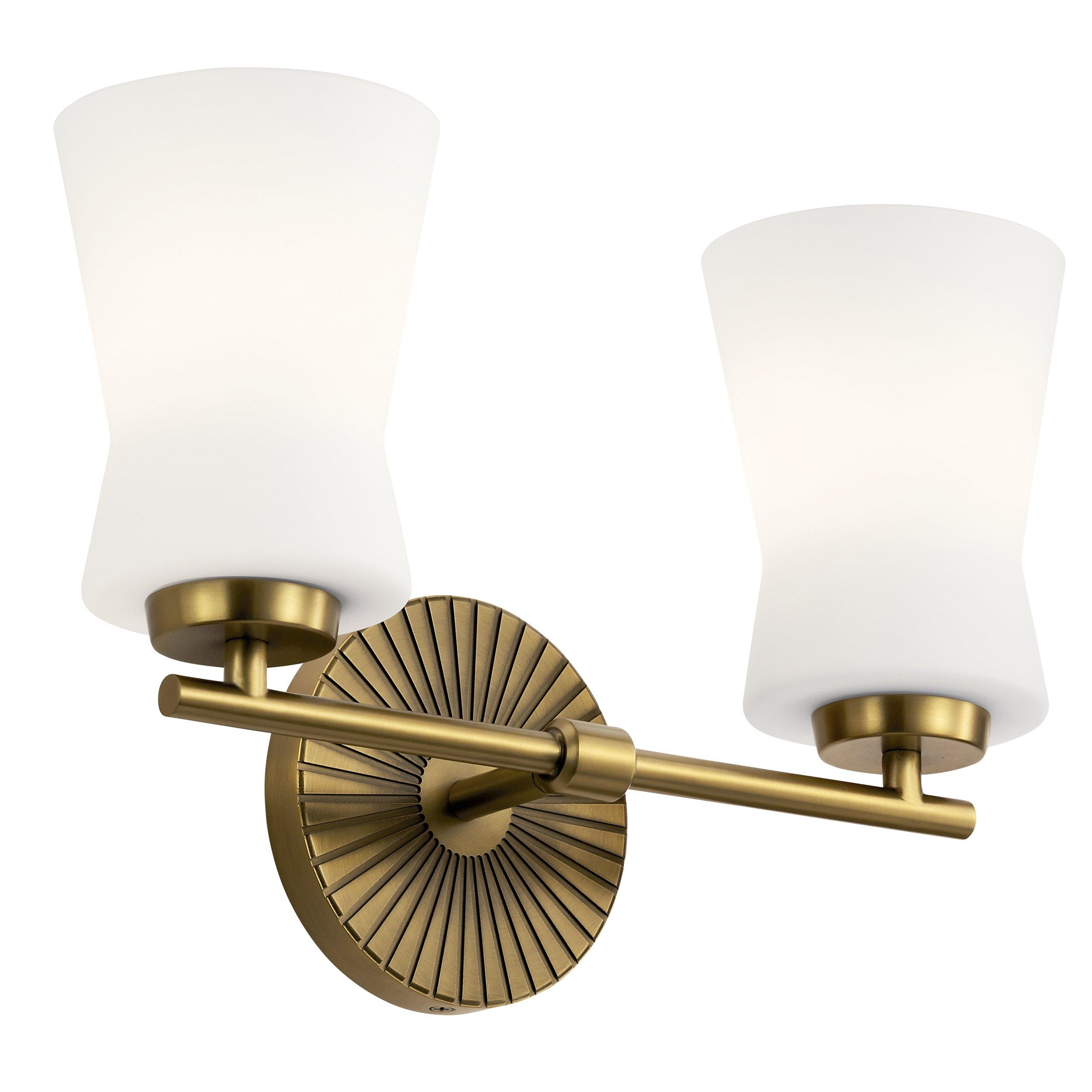 Brianne Brushed Natural Brass Double Sconce