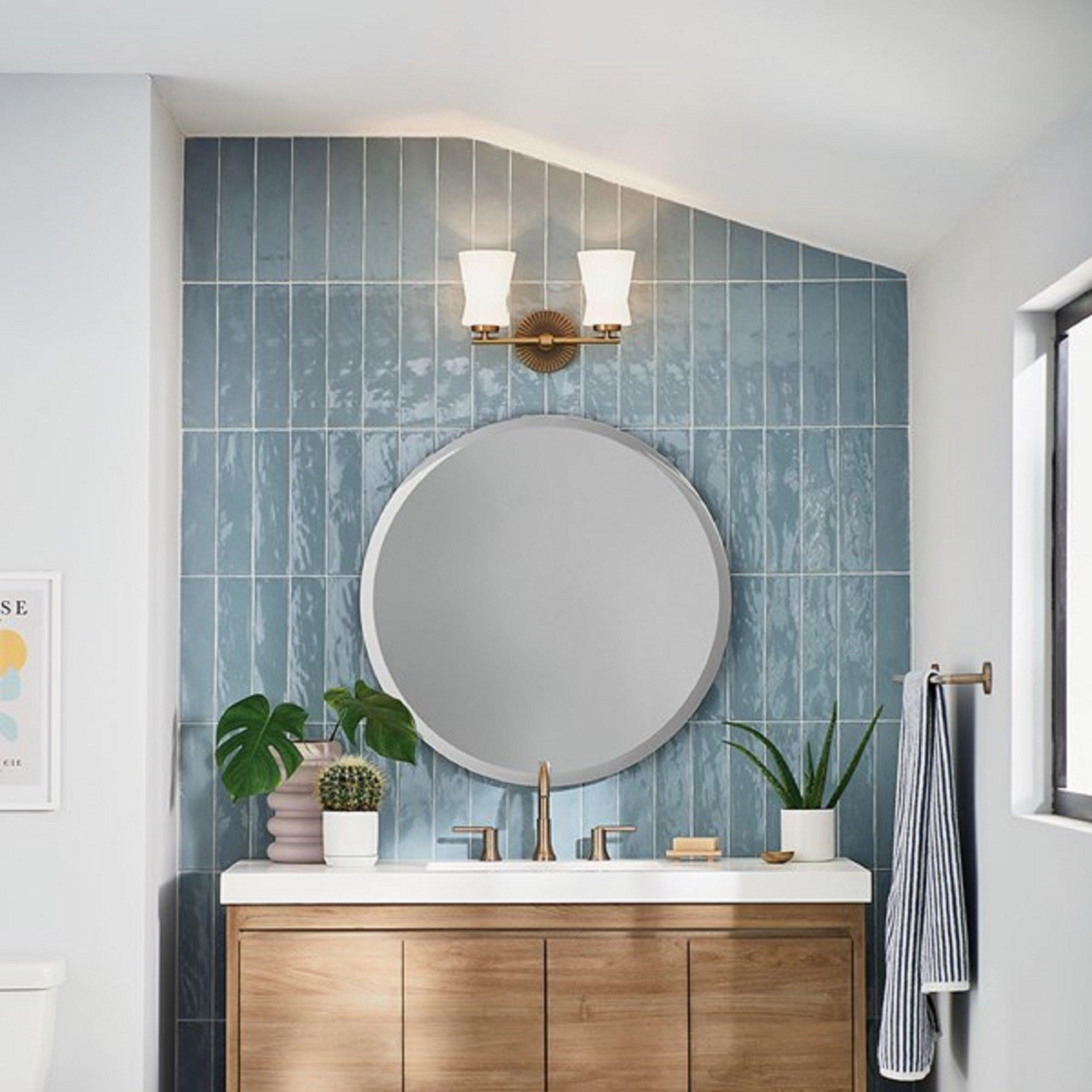 Brianne Brushed Natural Brass Double Sconce